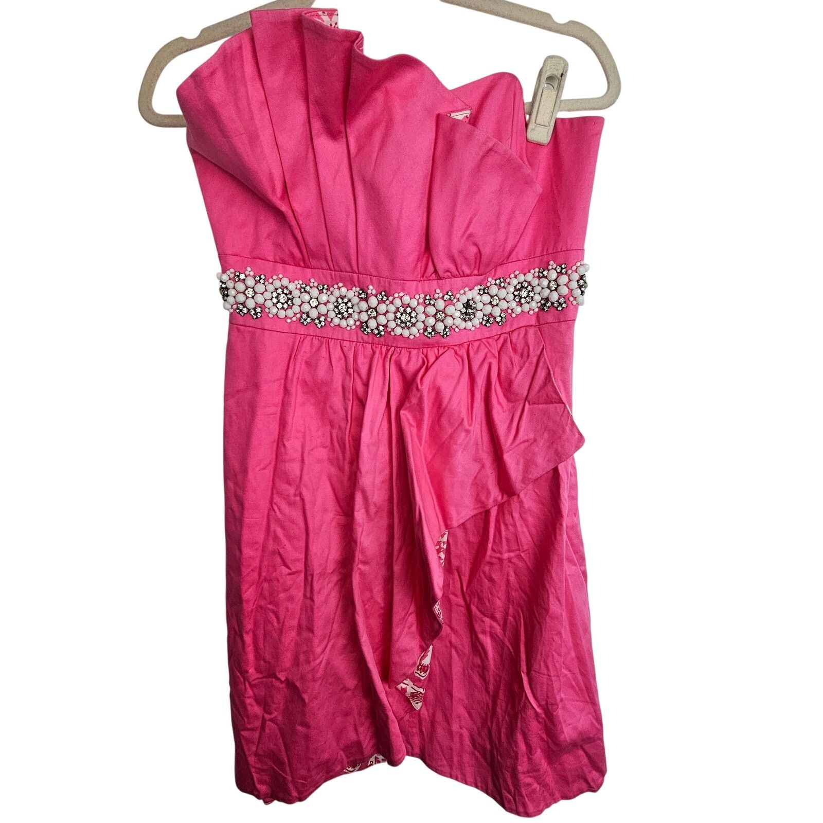 Lilly Pulitzer Lilly Pulitzer Women Strapless Mini Dress 8 Beaded Fit Flare Size M / US 6-8 / IT 42-44 - 1 Thumbnail