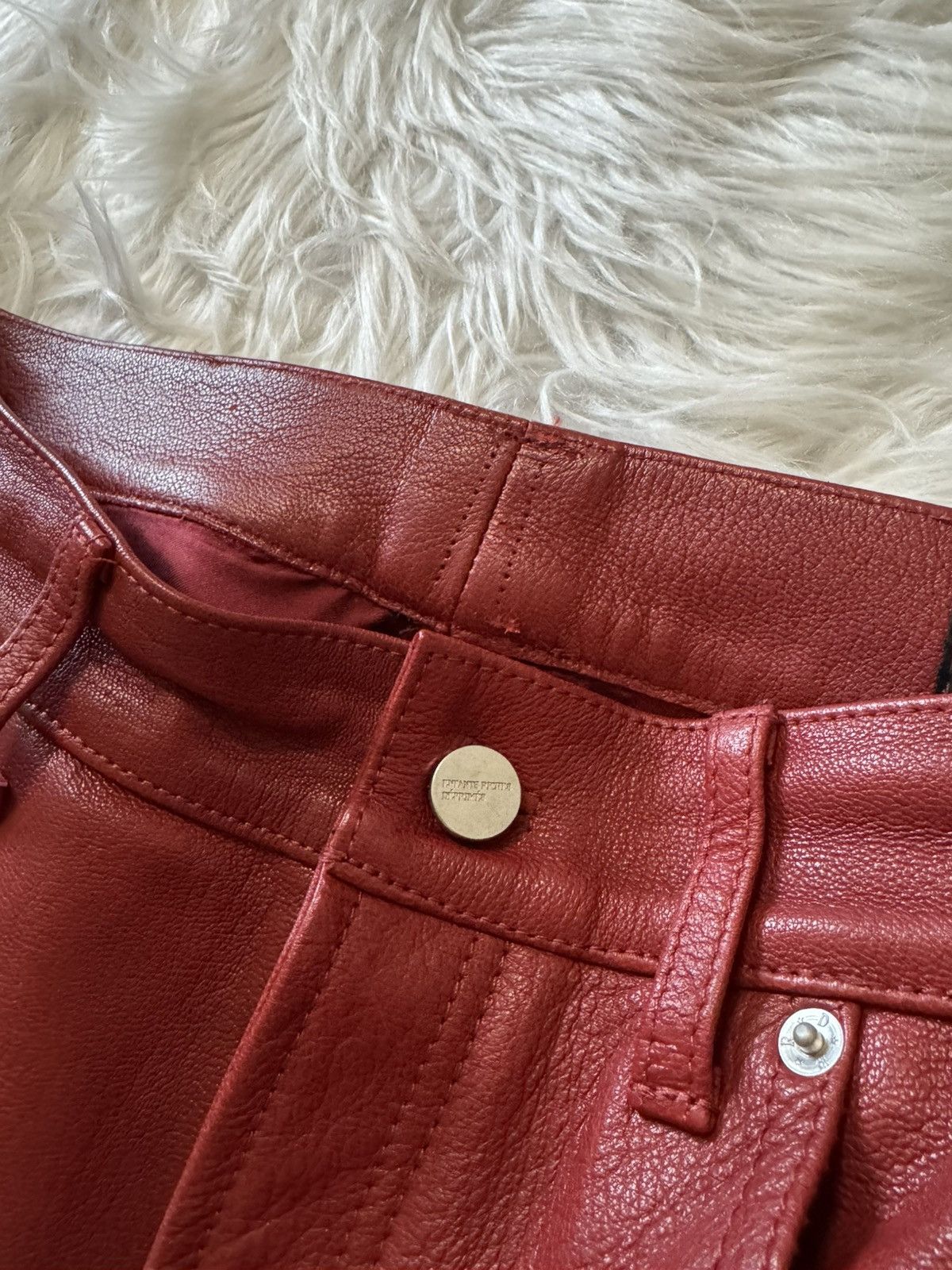 Enfants Riches Deprimes Enfants Riches Deprimes Flare Leather Pants Red 34 Size US 34 / EU 50 - 3 Thumbnail