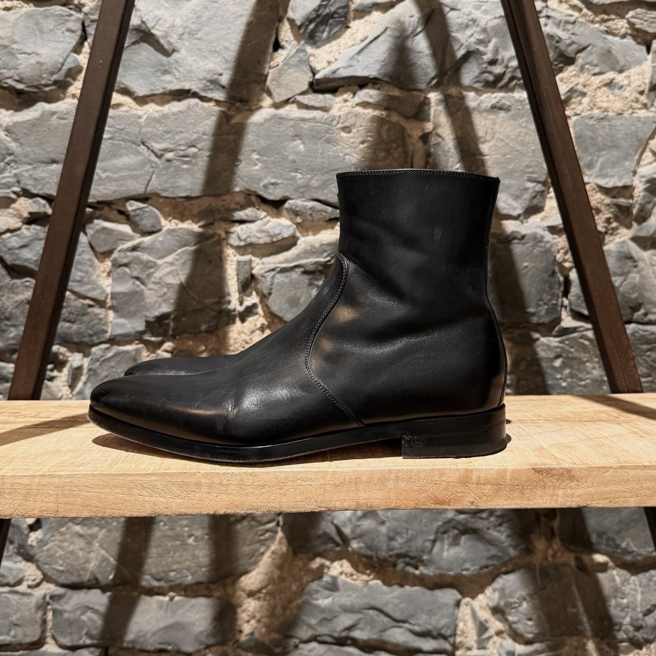 Gucci Gucci Black Leather Side Zip Chelsea Boots - 6.5 UK Size US 7.5 / EU 40-41 - 6 Thumbnail