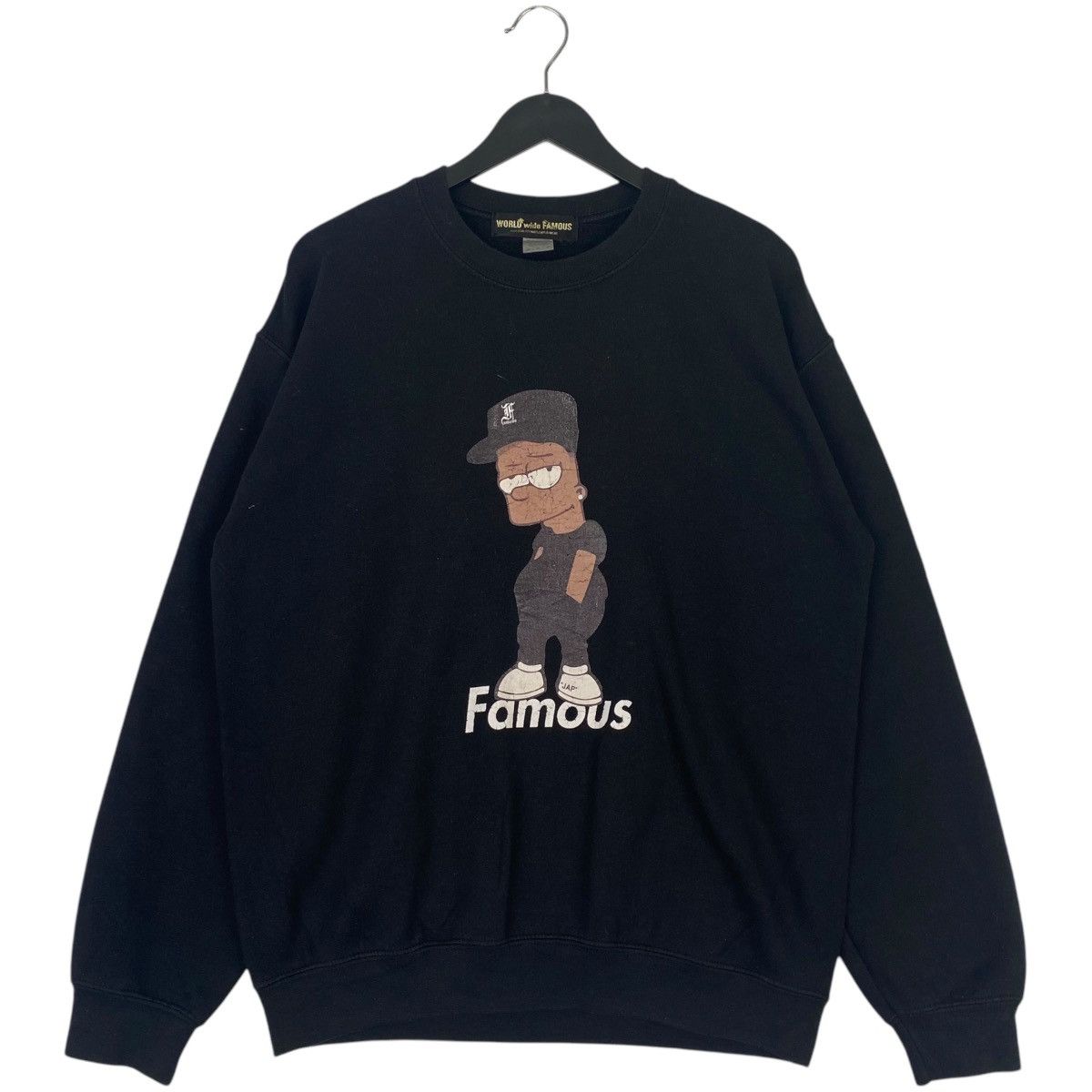 Vintage Vintage World Wide Famous Printed Crewneck Sweatshirt Black Size US M / EU 48-50 / 2 - 1 Thumbnail