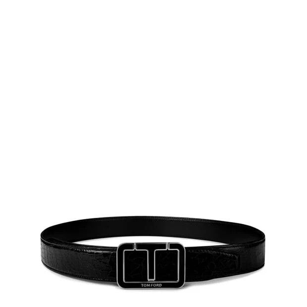 o1g2r1mq0724 Size: 100 / Logo-Buckle Leather Belts in Black
