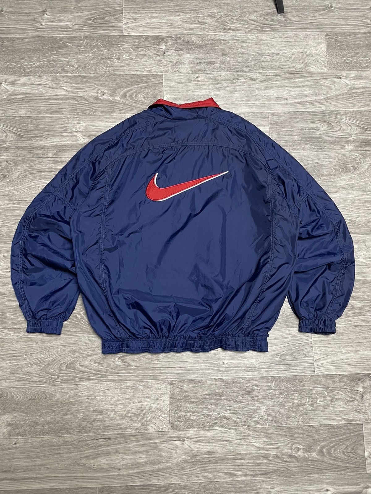 Nike Vintage 90s Nike Big Swoosh Logo Nylon Jacket Size US M / EU 48-50 / 2 - 1 Thumbnail