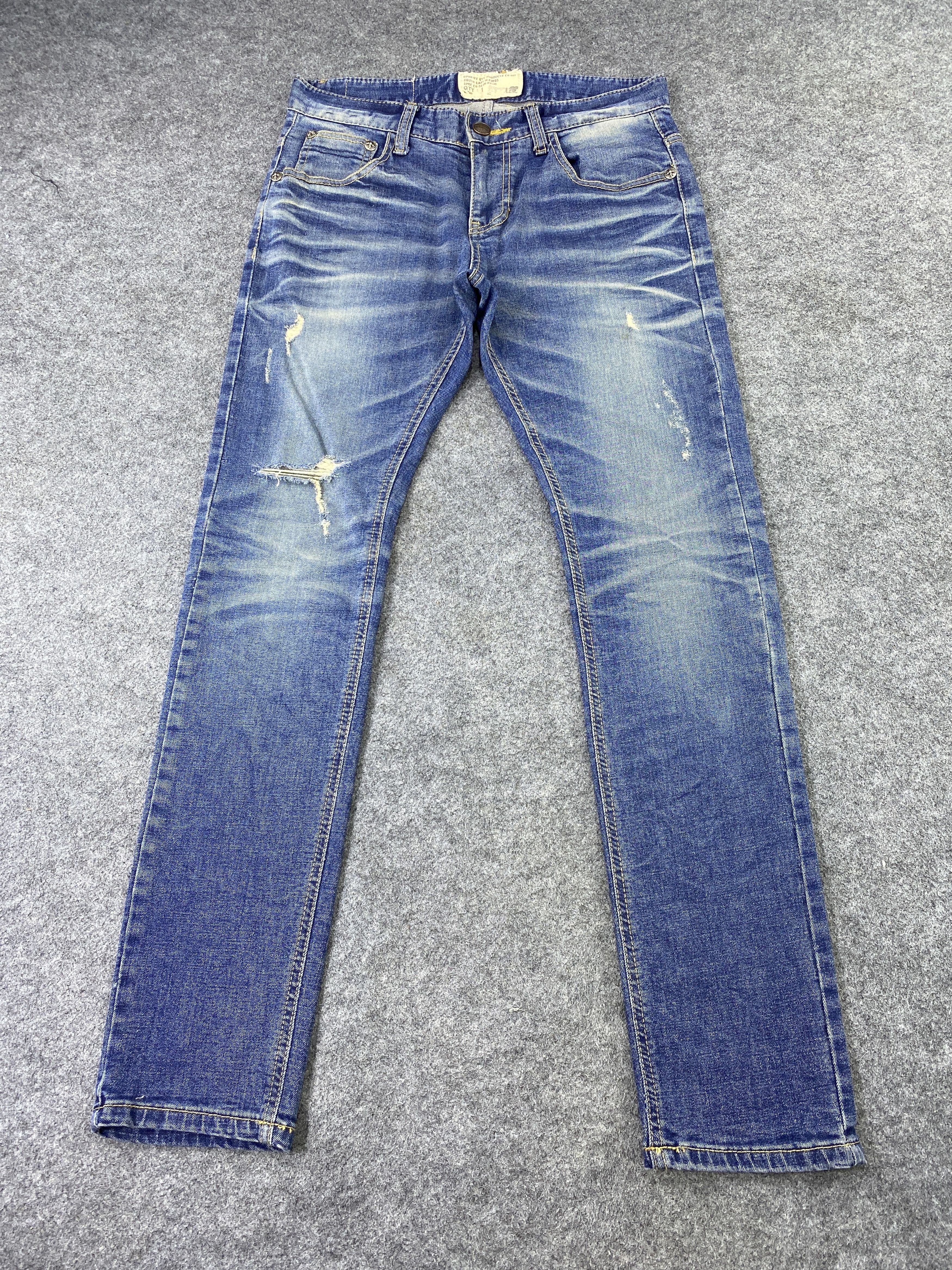 Japanese Brand Japanese Brand DPSR Distressed Blue Wash Denim - J1080 Size US 32 / EU 48 - 2 Thumbnail