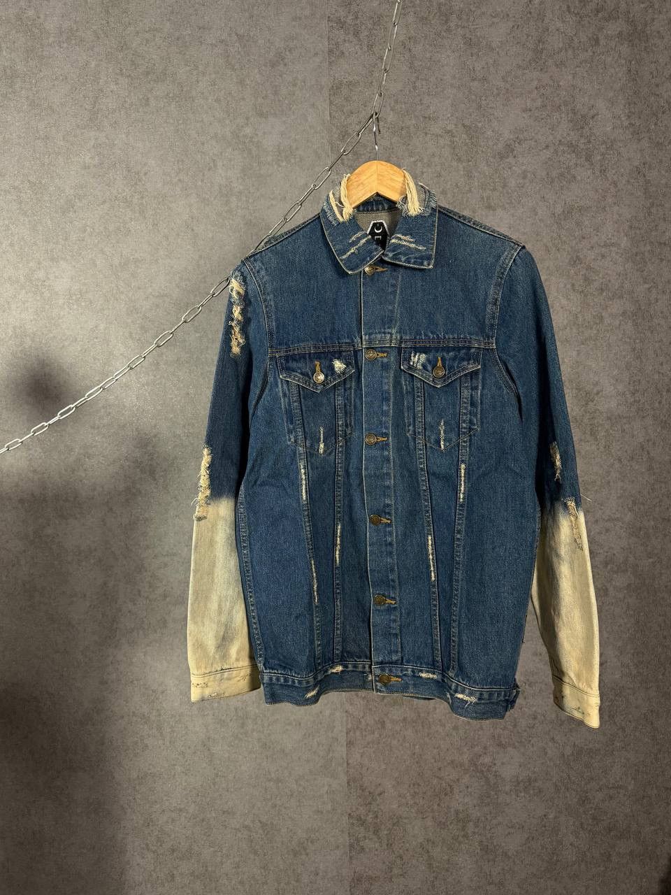 Drop Dead designer distressed denim jacket
