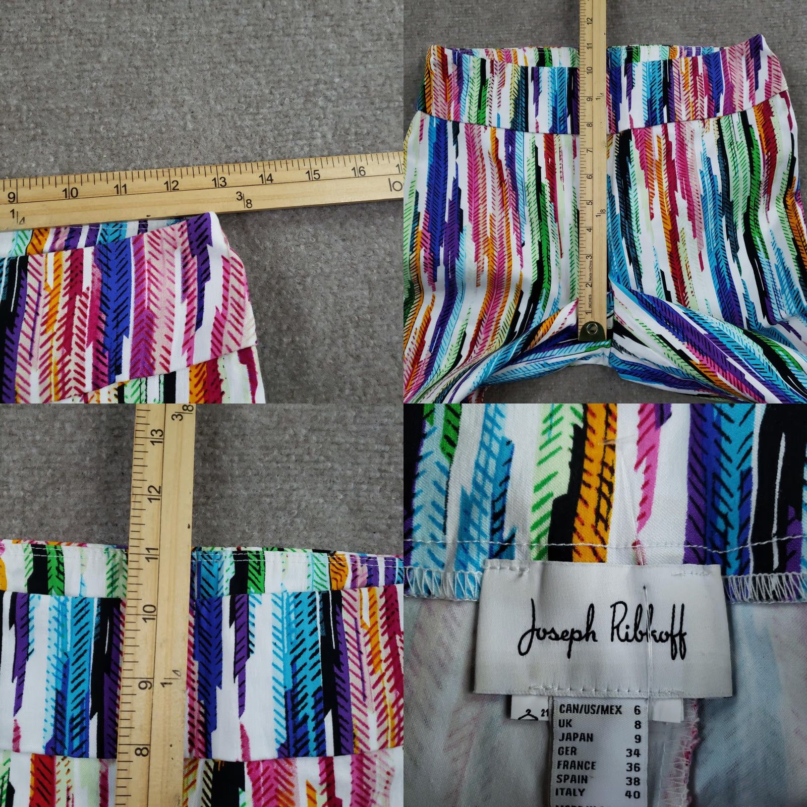 Joseph Ribkoff Joseph Ribkoff Pants Womens 6 Multicolor Pull On Straight Leg Abstract Print Size 28" / US 6 / IT 42 - 8 Thumbnail