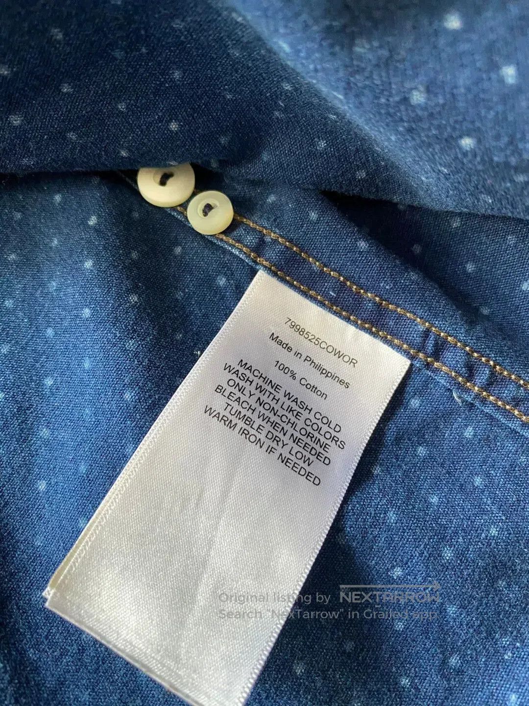 RRL Ralph Lauren vintage rrl blue dyed button-up shirt. Size US XS / EU 42 / 0 - 4 Thumbnail