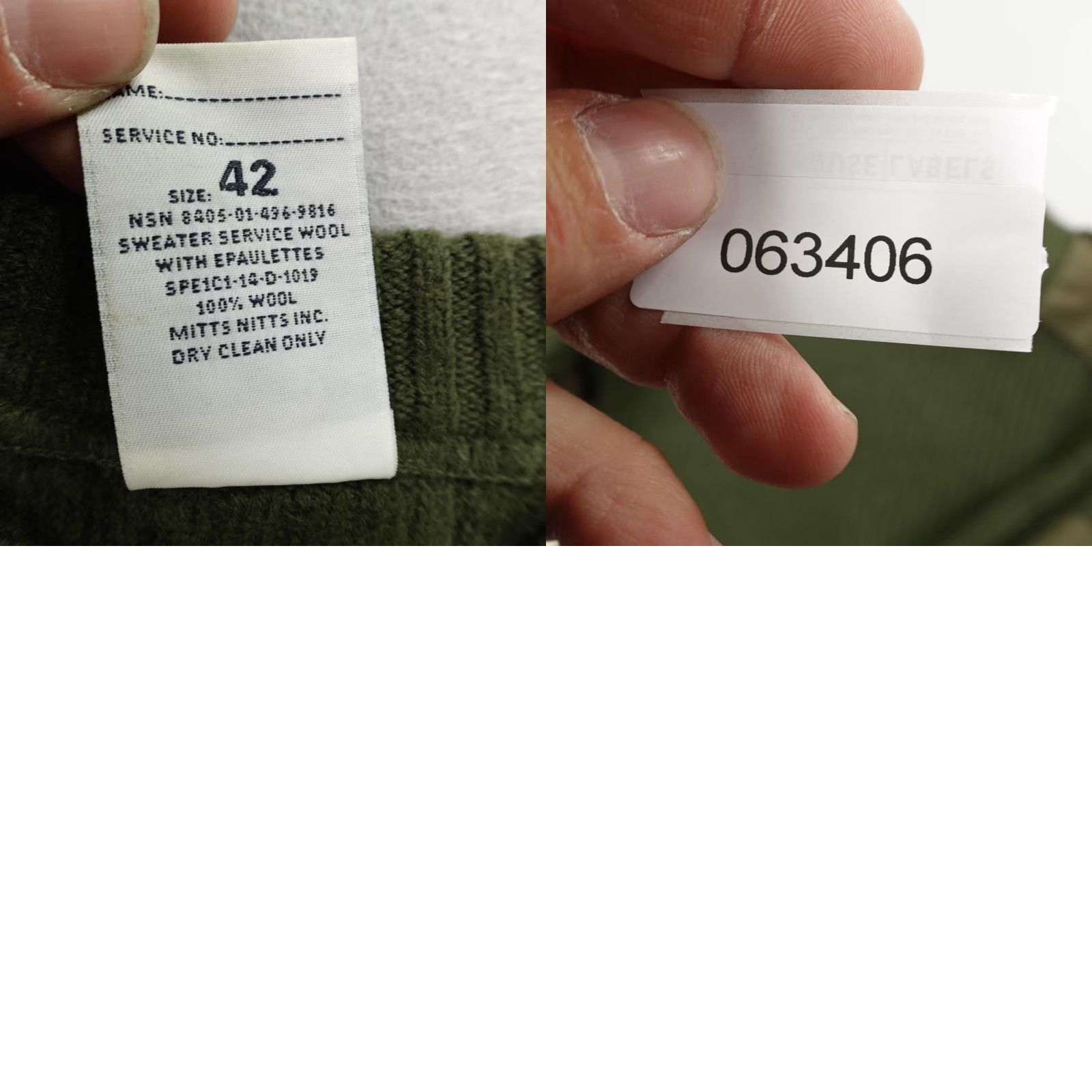 Commando DSCP Valor Collection Sweater Mens L Green Wool Military Knit Service Commander Casual Outdoors Size US L / EU 52-54 / 3 - 8 Thumbnail