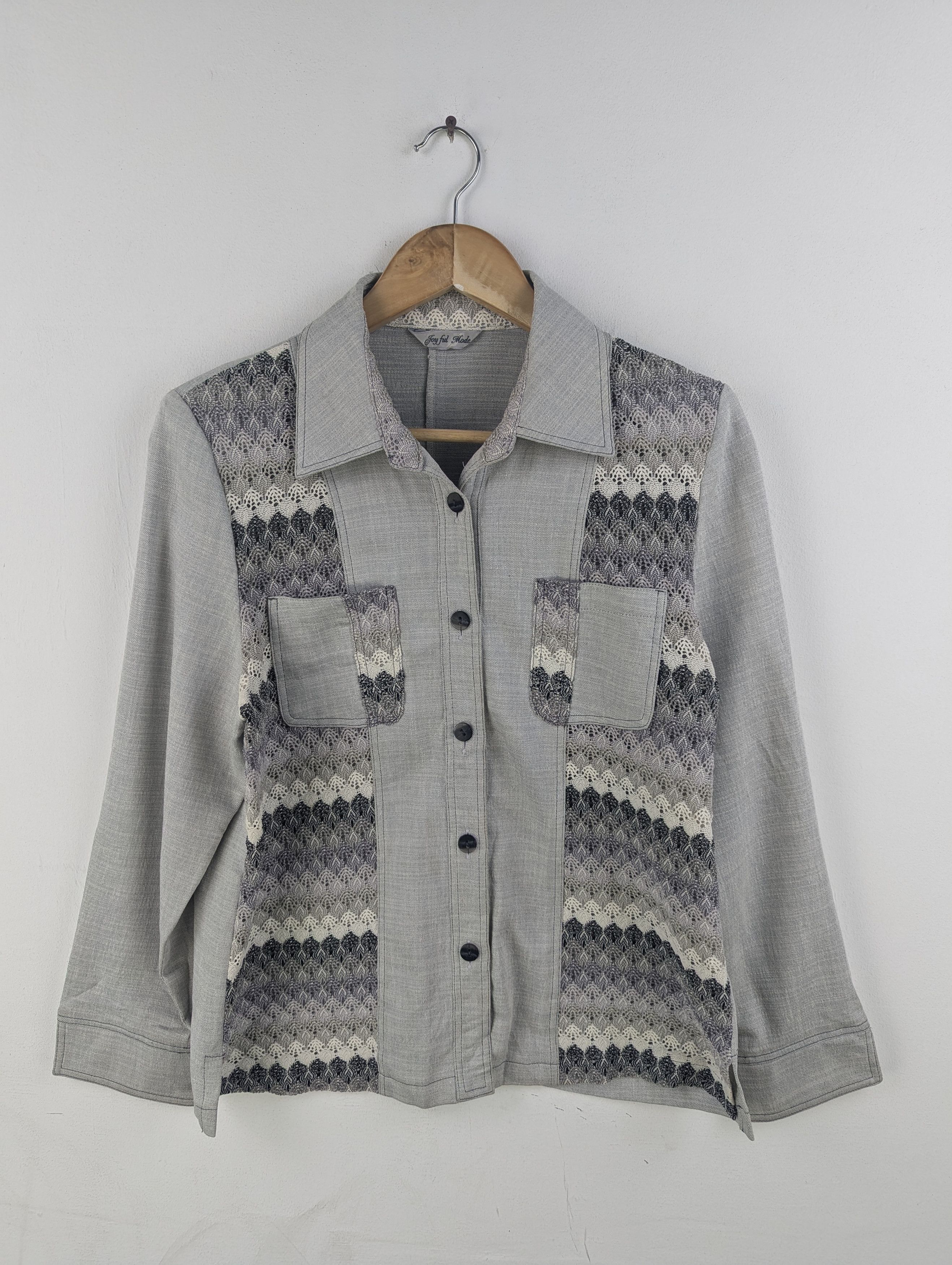 Designer × Japanese Brand × Vintage Vintage Lace Shirt Button Up Size M / US 6-8 / IT 42-44 - 1 Thumbnail