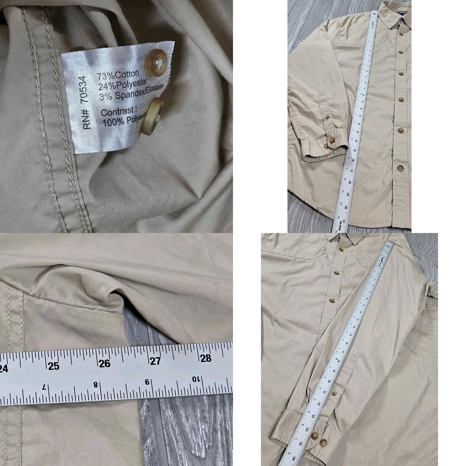 Orvis Orvis Men Featherweight Shooting Shirt XL Long Sleeve Beige Quilted Shoulder Shirt Button-Up Size US XL / EU 56 / 4 - 9 Thumbnail