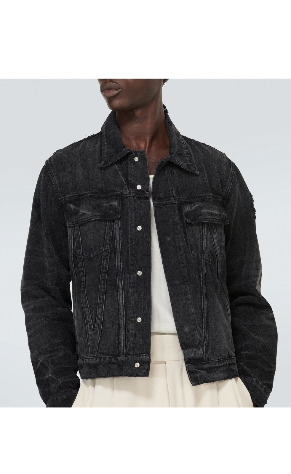 Amiri AMIRI Distressed Denim Jacket, Size L. Size US L / EU 52-54 / 3 - 12 Thumbnail