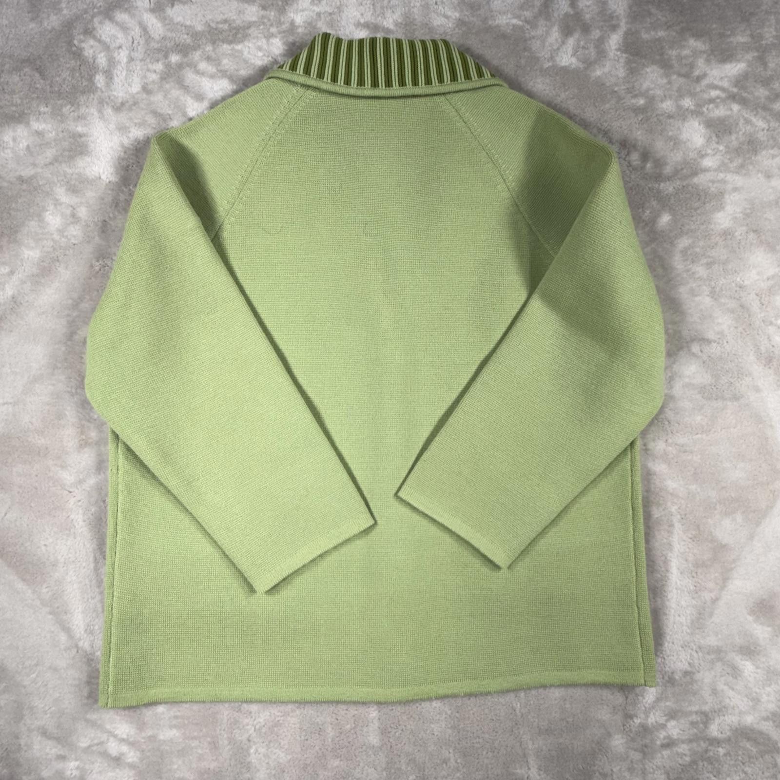 Unknown London Cardigan Women's 10 Mint Green Pure Wool Double Knitted Size L / US 10 / IT 46 - 9 Thumbnail