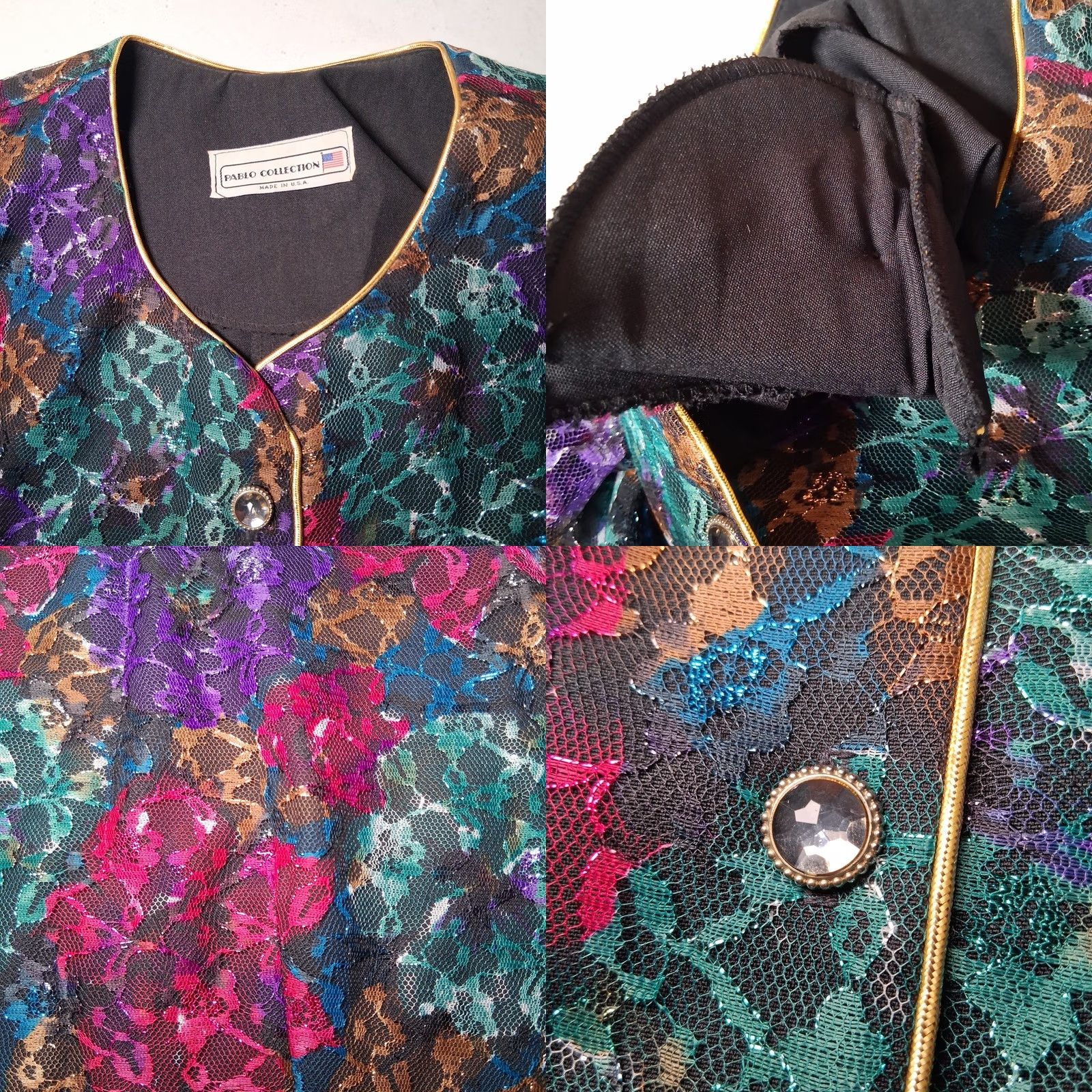 Vintage VINTAGE Pablo Collection Blazer Jacket 22W Plus Size Floral Lace Overlay Dressy Jacket/Blazer Womens Size 3XL / US 20-22 - 10 Thumbnail