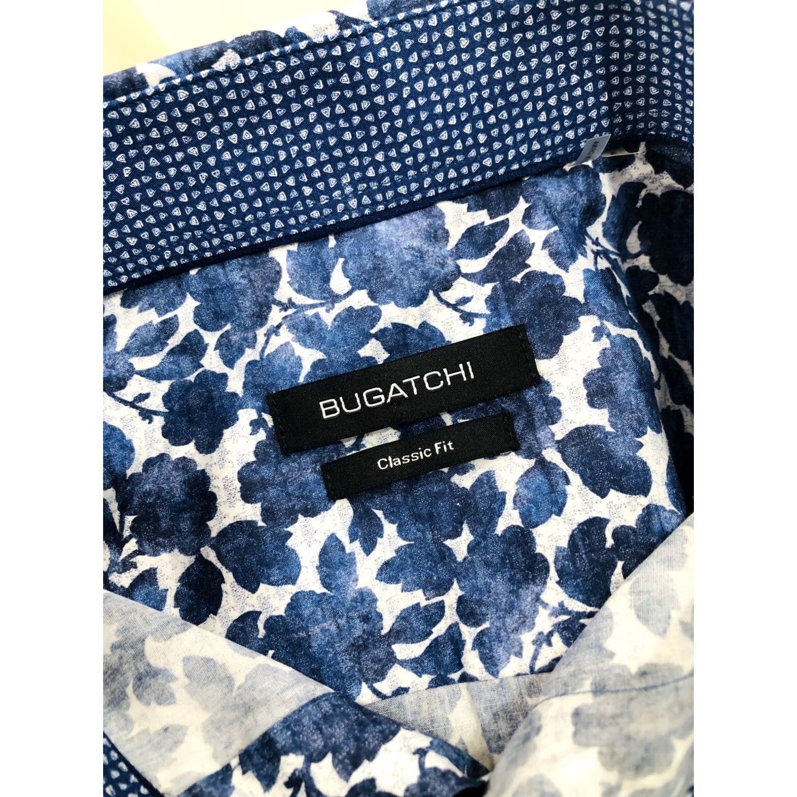 BUGATCHI BUGATCHI Mens S Shirt Floral White / Blue Button-Up Size US S / EU 44-46 / 1 - 5 Thumbnail