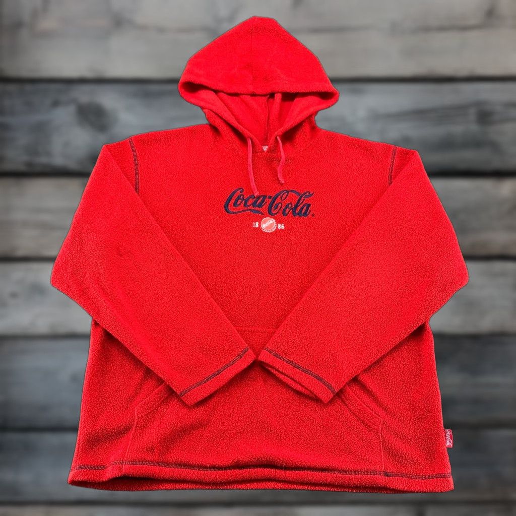 Vintage VINTAGE Coca Cola Hoodie Mens L Red Embroidered Logo Fleece Pullover 90s Size US L / EU 52-54 / 3 - 1 Thumbnail