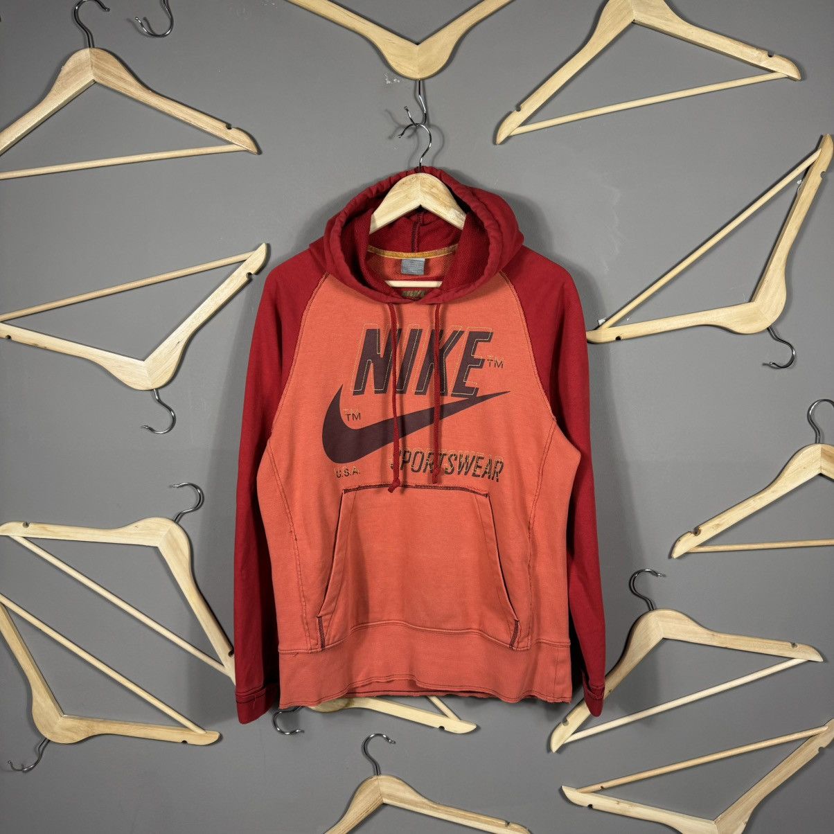Nike × Vintage Nike Y2K Sportswear Red Hoodie Size US M / EU 48-50 / 2 - 1 Thumbnail