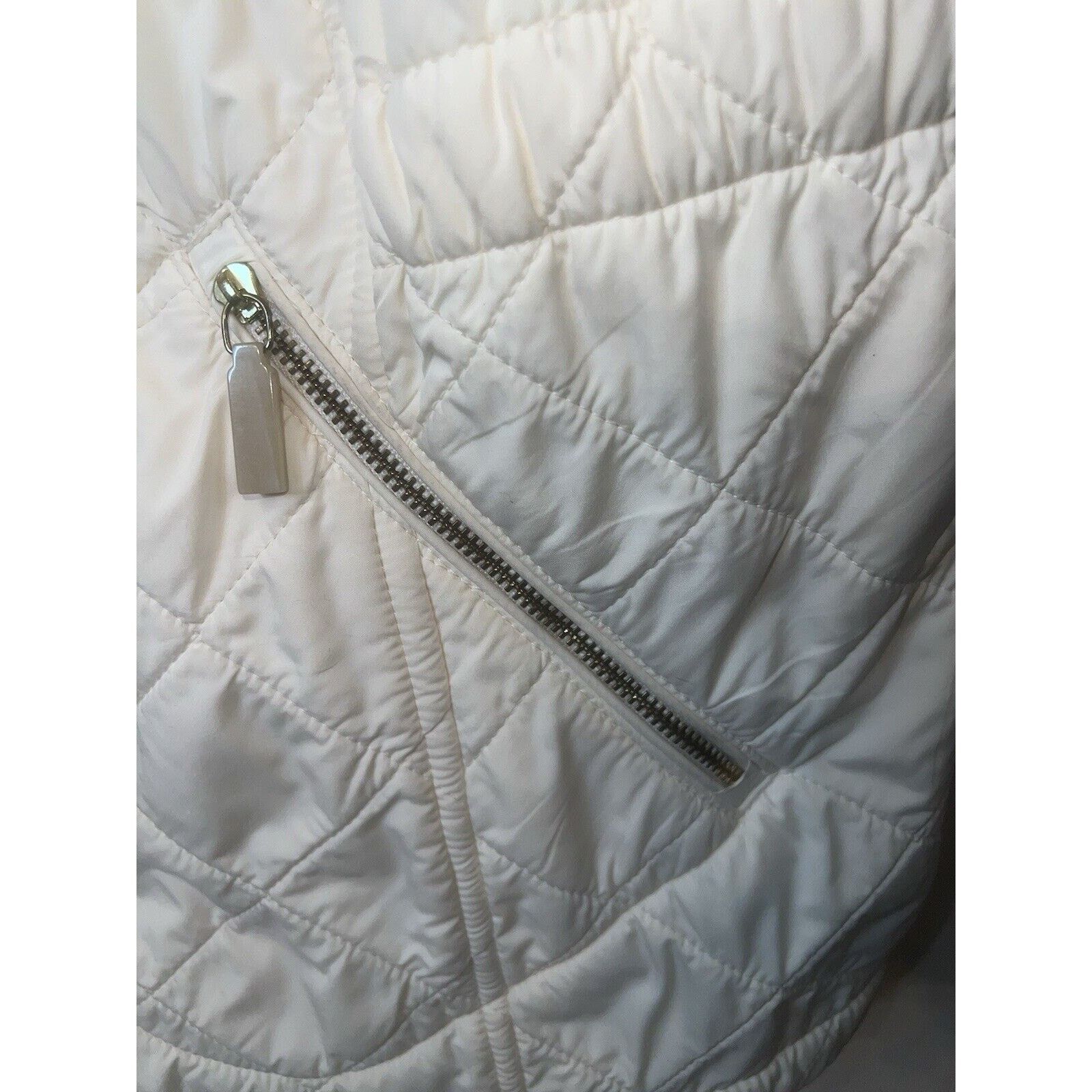 Robert Talbott Talbots White Lined Puffer Vest Women’s Size XL Ivory Jacket Size XL / US 12-14 / IT 48-50 - 4 Thumbnail