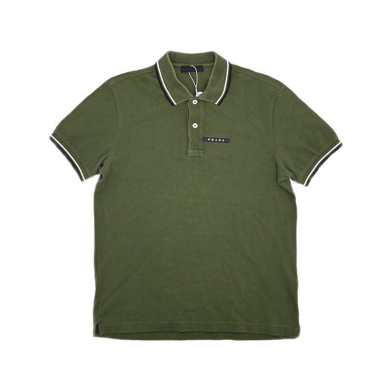 Prada Prada Green Striped Short Sleeve Polo Shirt-2506 Size US M / EU 48-50 / 2 - 3 Thumbnail