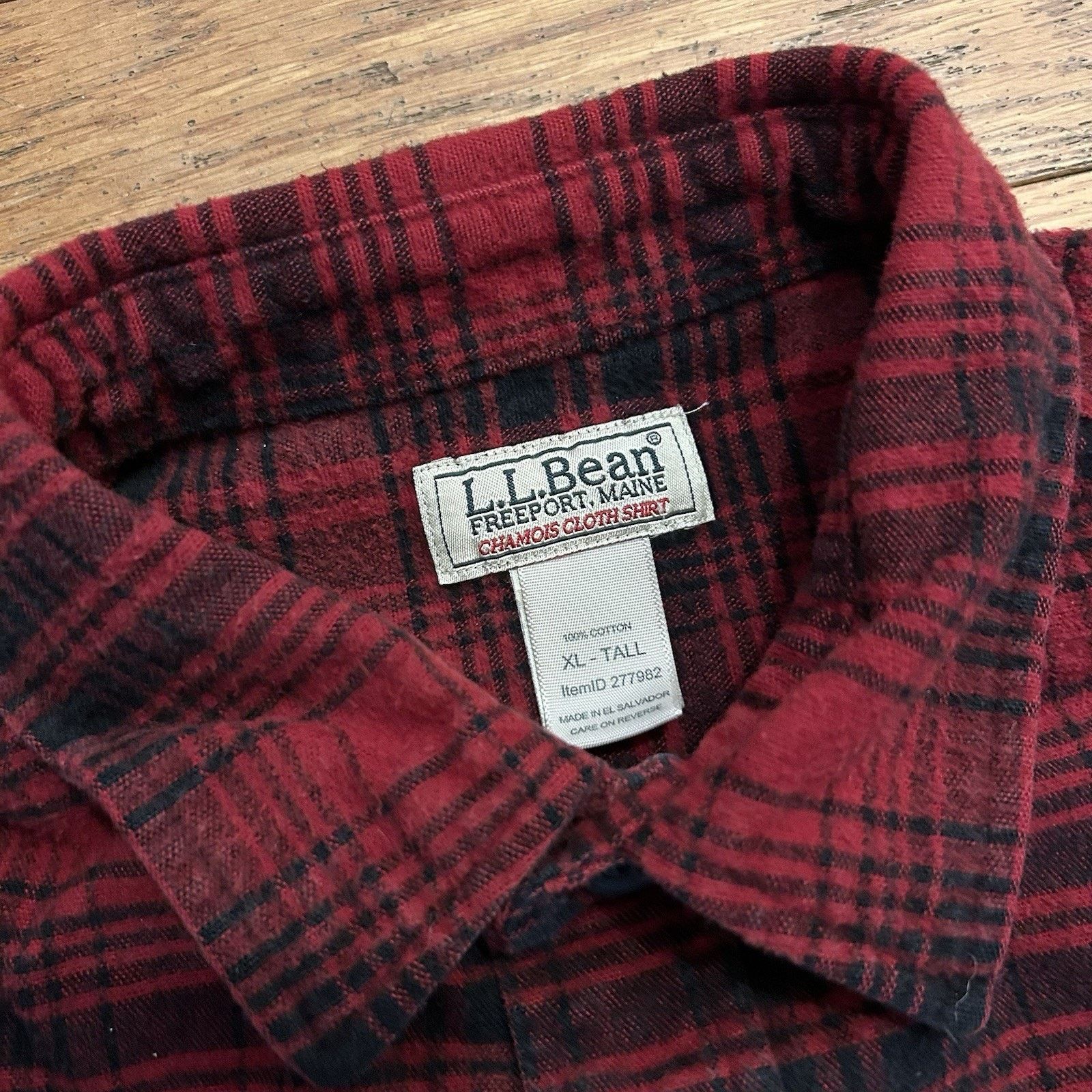 L.L. Bean × Vintage Chamois Cloth Red Plaid Button Up Flannel Shirt XL Tall Size US XL / EU 56 / 4 - 3 Thumbnail