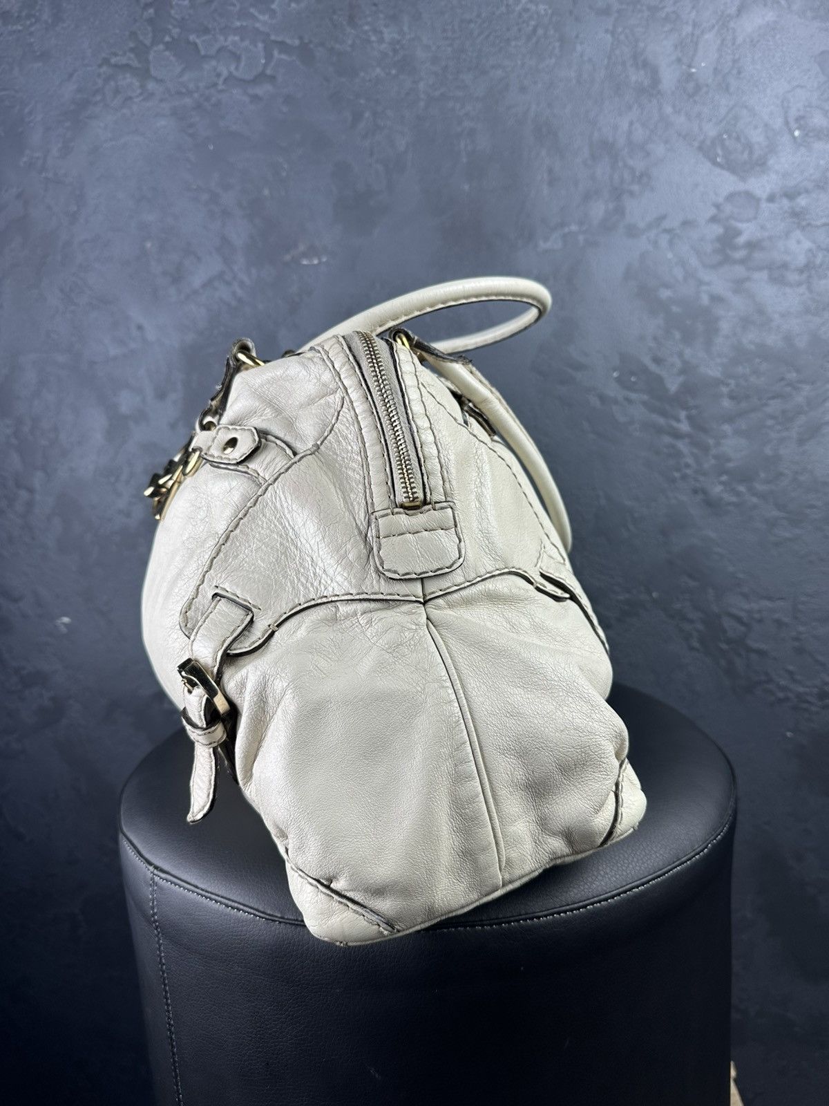 Gucci Gucci Ivory Leather Horsebit Nail Medium Tote Boston Bag Size ONE SIZE - 8 Thumbnail
