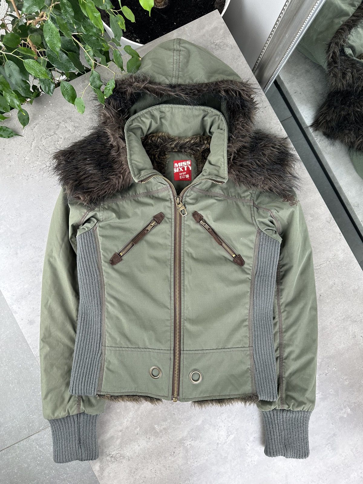 image of Avant Garde x Miss Sixty Bomber Jacket in Green, Women's (Size Large)