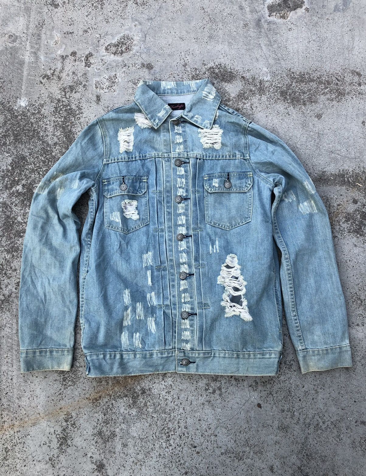 Japanese Brand RIPPED FUNKY TYPE 2 DENIM JACKET Size M / US 6-8 / IT 42-44 - 1 Thumbnail