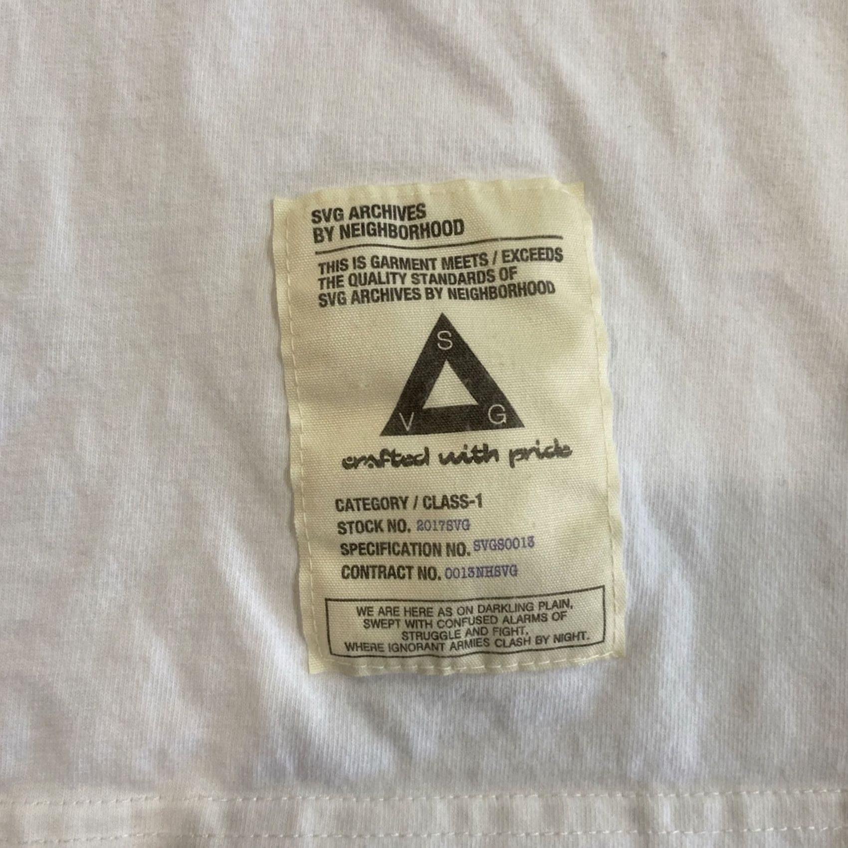 Neighborhood NEIGHBORHOOD T-Shirt Mens Army White 3 US Large L Size Regular Tee Shirt Size US M / EU 48-50 / 2 - 3 Thumbnail