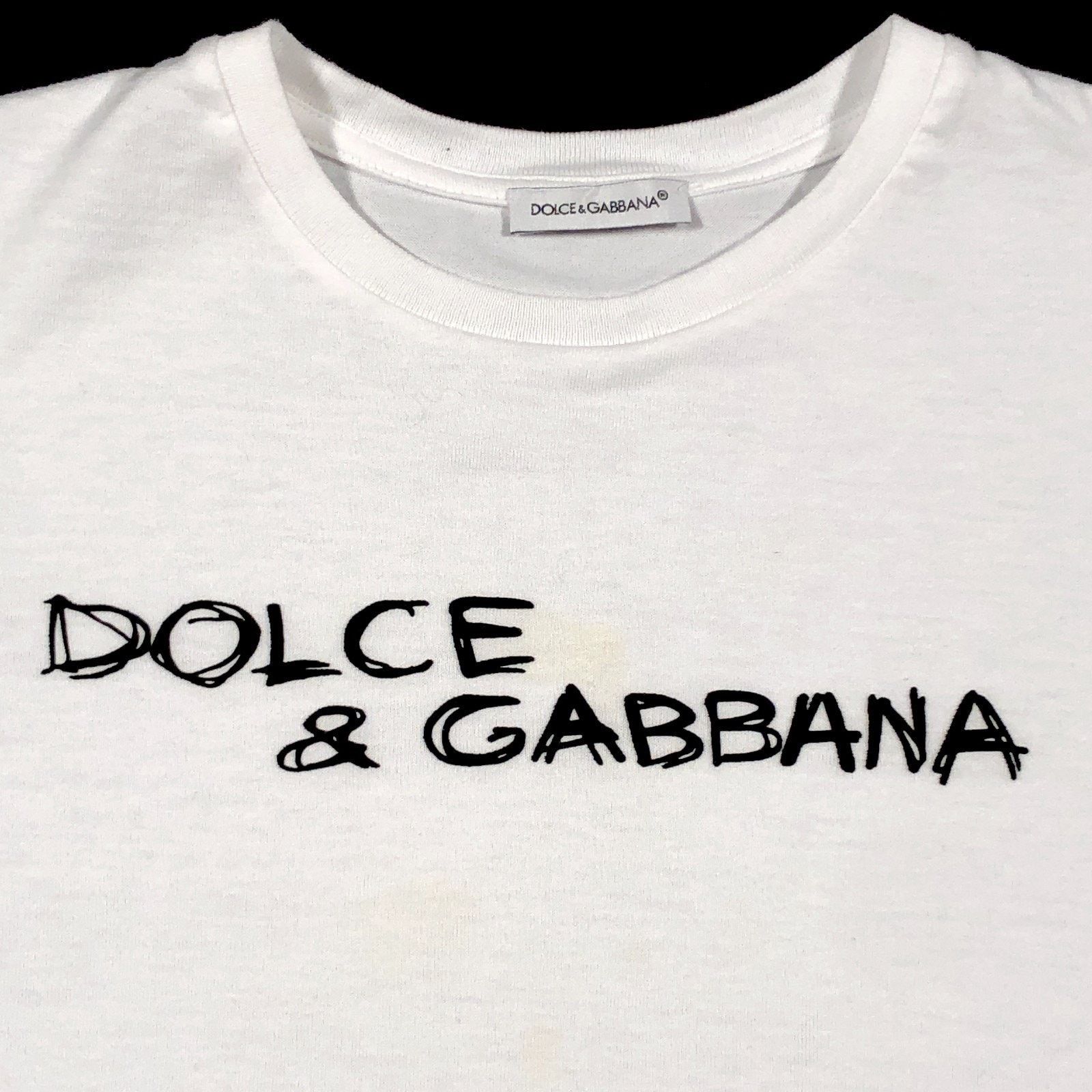 Dolce & Gabbana Dolce & Gabbana Scrible Logo White Tee Size Kids Youth 5 5T Size US XXS / EU 40 - 2 Thumbnail