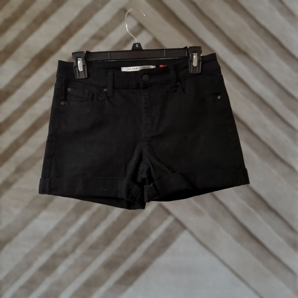 Vintage Celebrity Pink The Sugar Denim Jean Shorts Women Black Size 3/26 Satin? Size 26" / US 2 / IT 38 - 1 Thumbnail