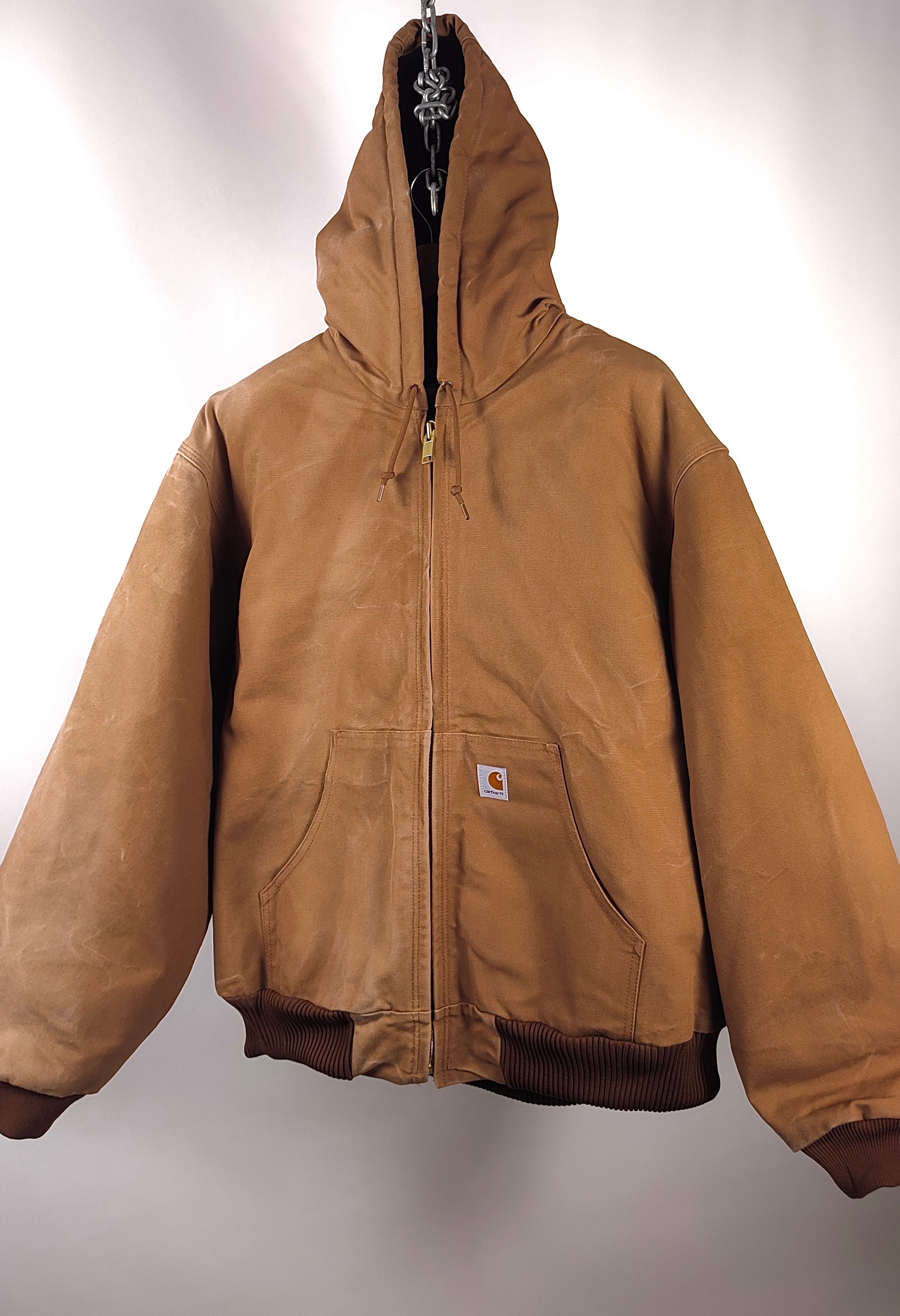 Pre-owned Carhartt X Vintage 90's Vintage Carhartt Usa Active Faded Brown Workwear Jacket