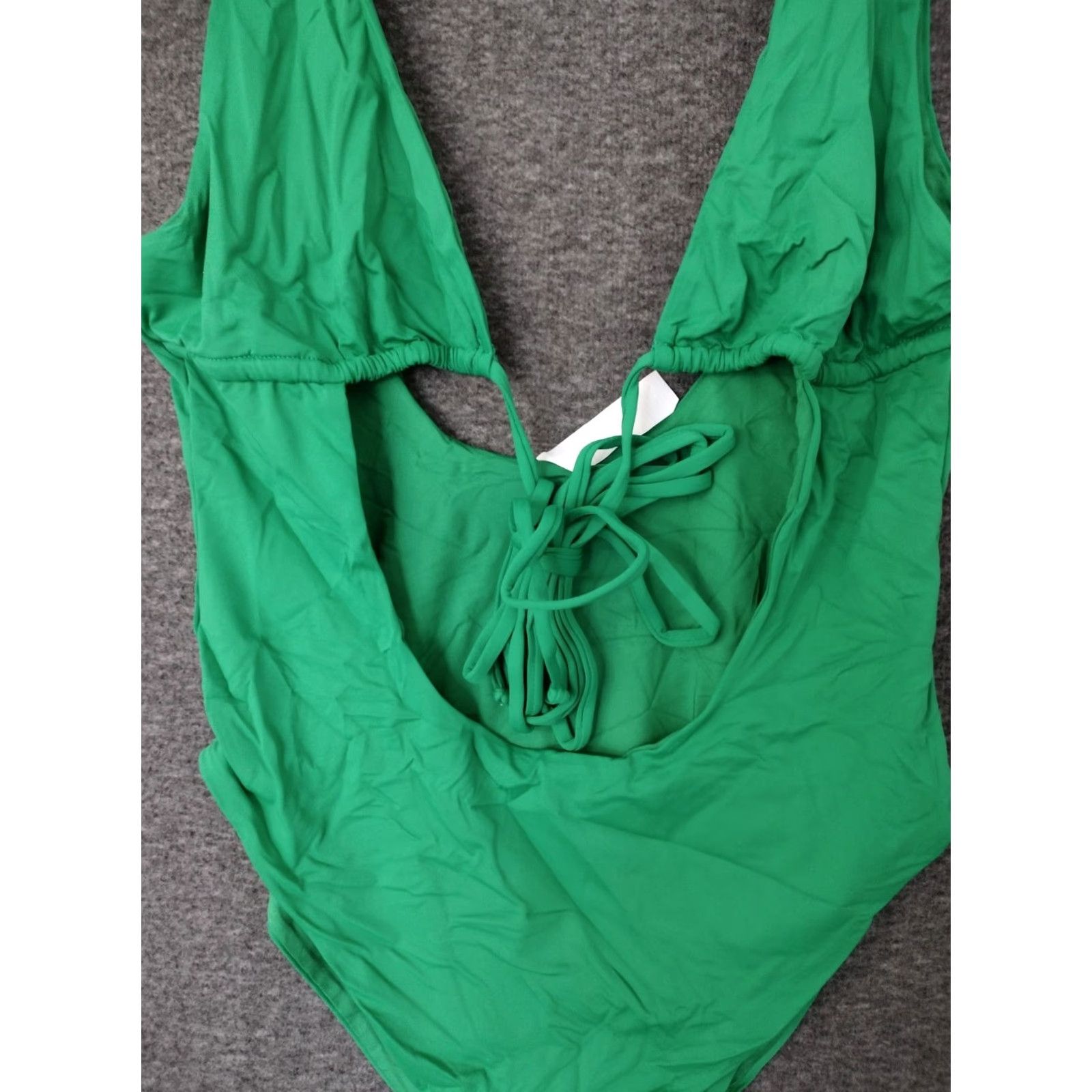 Triangl Toluca Swim One Piece Green L Women's Triangle Waist Wrap Open Tummy Size ONE SIZE - 3 Thumbnail
