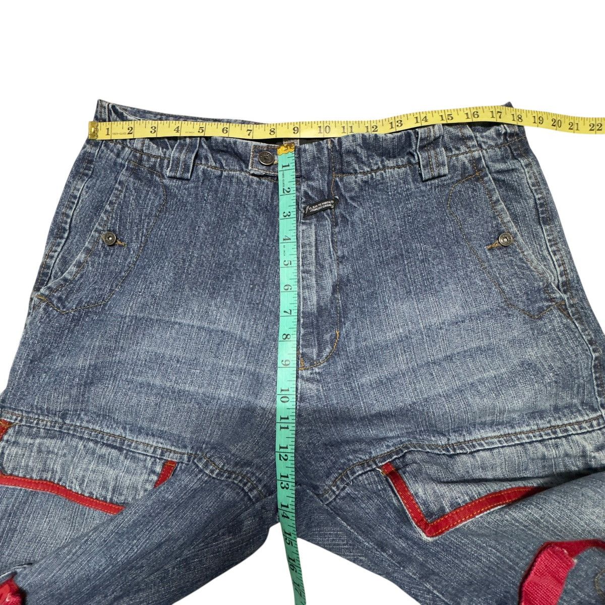 Marithe + Francois Girbaud Marithe Francois Girbaud Velcro Strape Denim Baggy Jeans Size US 36 / EU 52 - 16 Thumbnail