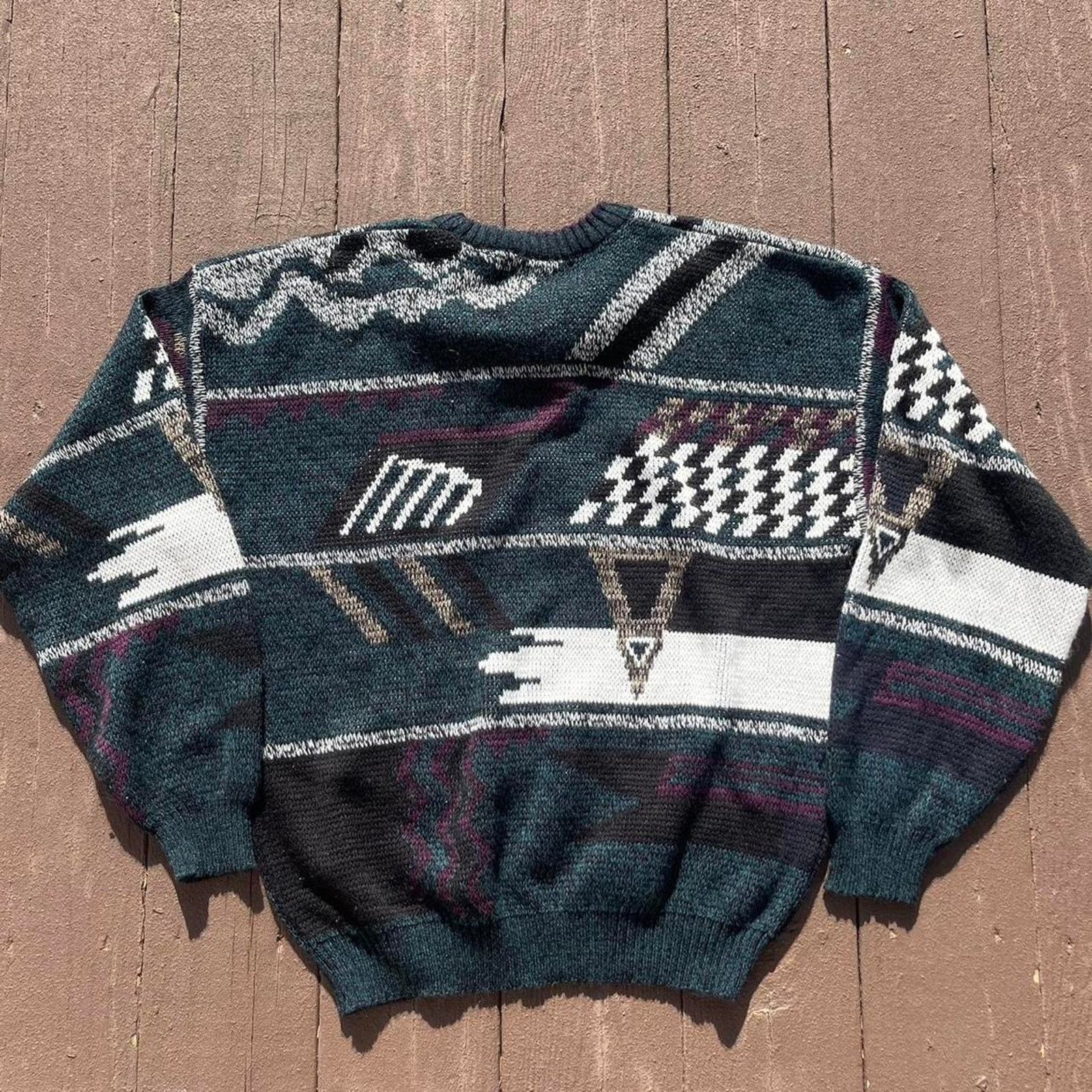 Express 80s vintage abstract patterned sweater Size M / US 6-8 / IT 42-44 - 3 Thumbnail