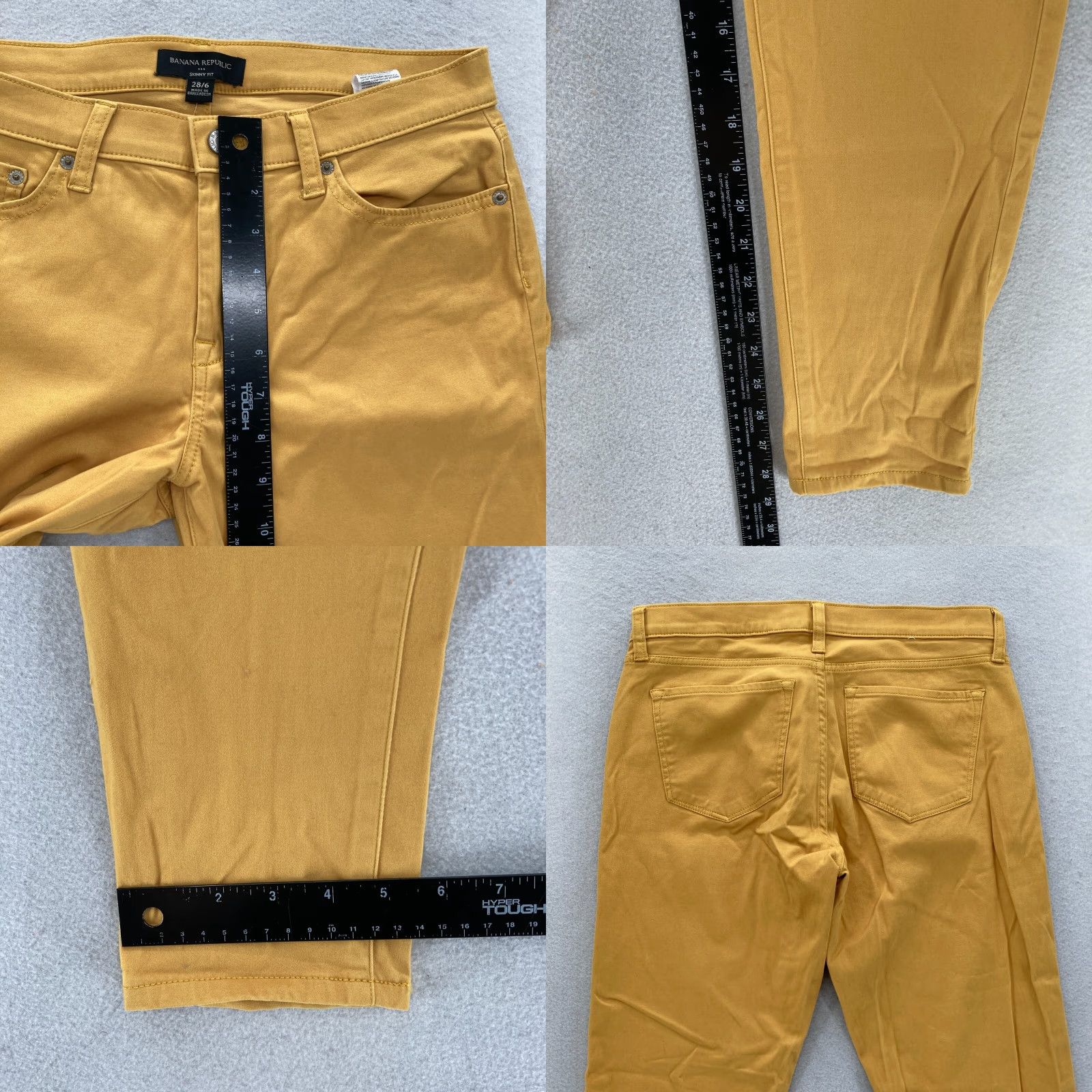 Banana Republic Banana Republic Skinny Ankle Pants Women's 28/6 Yellow Brushed Twill Stretch NWT Size 30" / US 8 / IT 44 - 8 Thumbnail