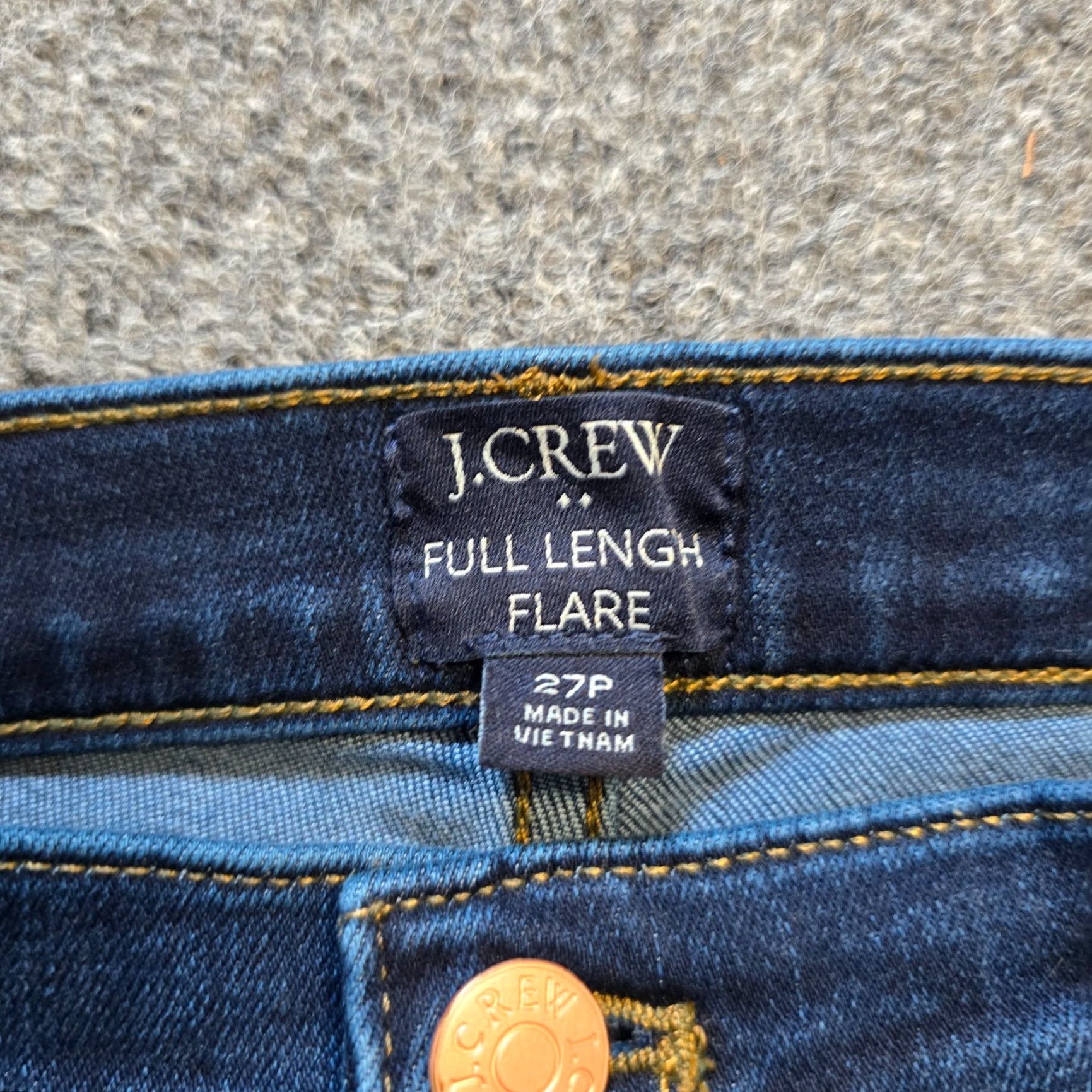 J.Crew J.CREW Jeans Womens 27 Petite Blue Full Length Flare Stretch Mid Rise Capsule Shirt? Size 27" / US 4 / IT 40 - 4 Thumbnail