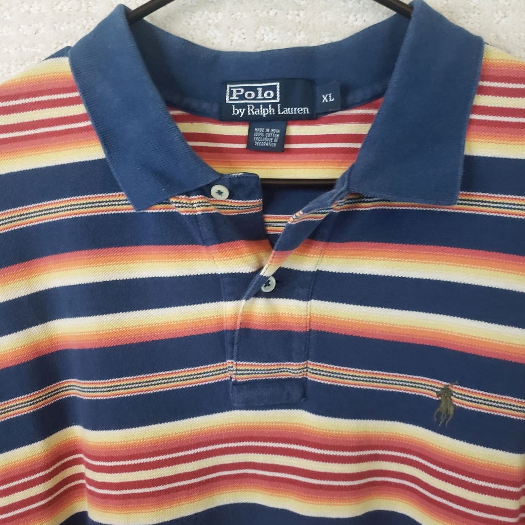 Ralph Lauren Polo Ralph Lauren Polo Shirt Multicolor Striped XL Men’s Regular Fit Short Sleeve Button-Down Collar 100% Cotton USA Flag Preppy Classic Size US XL / EU 56 / 4 - 4 Thumbnail