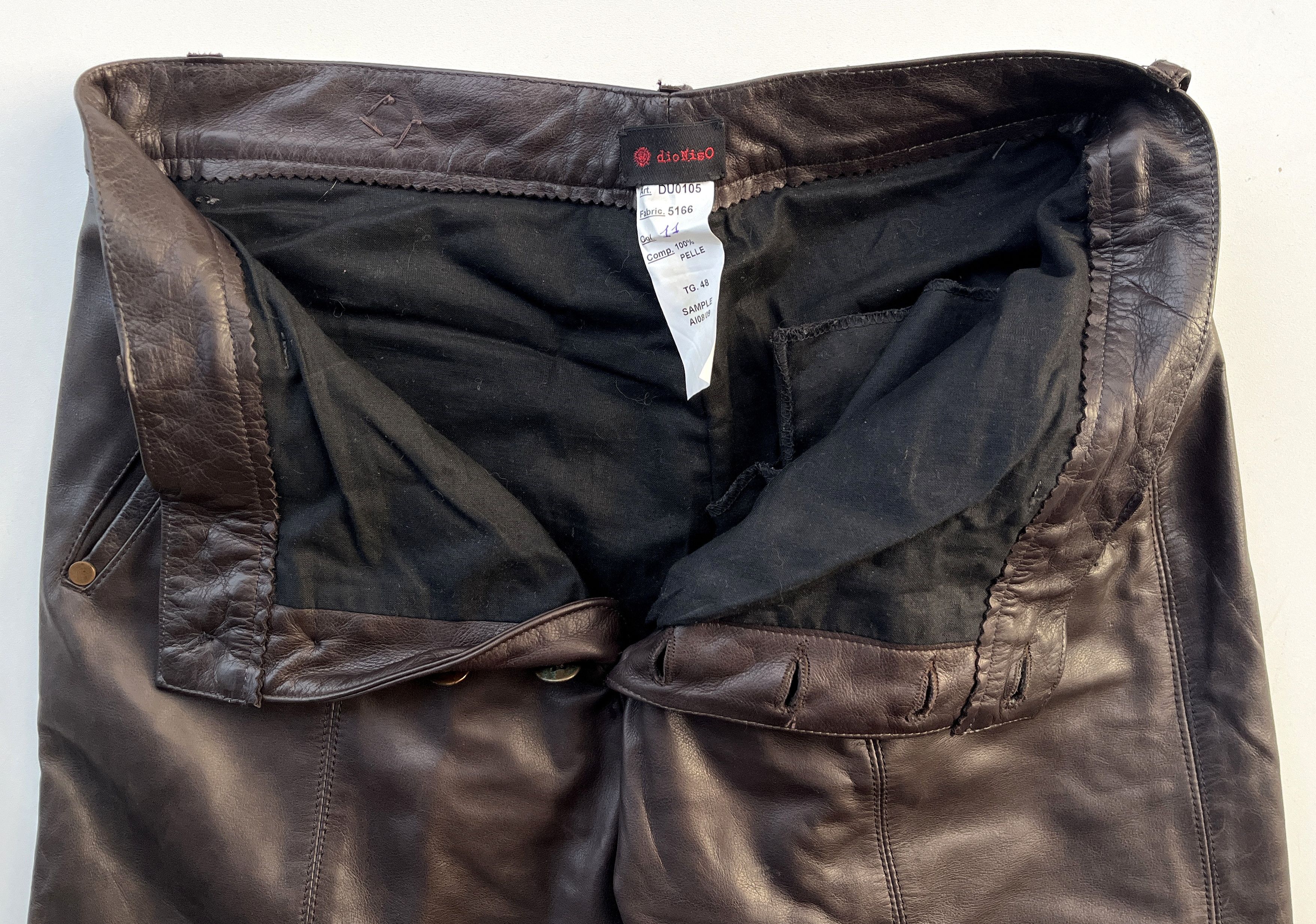 Leather Pants BLACK DIONISO sz. EU 48