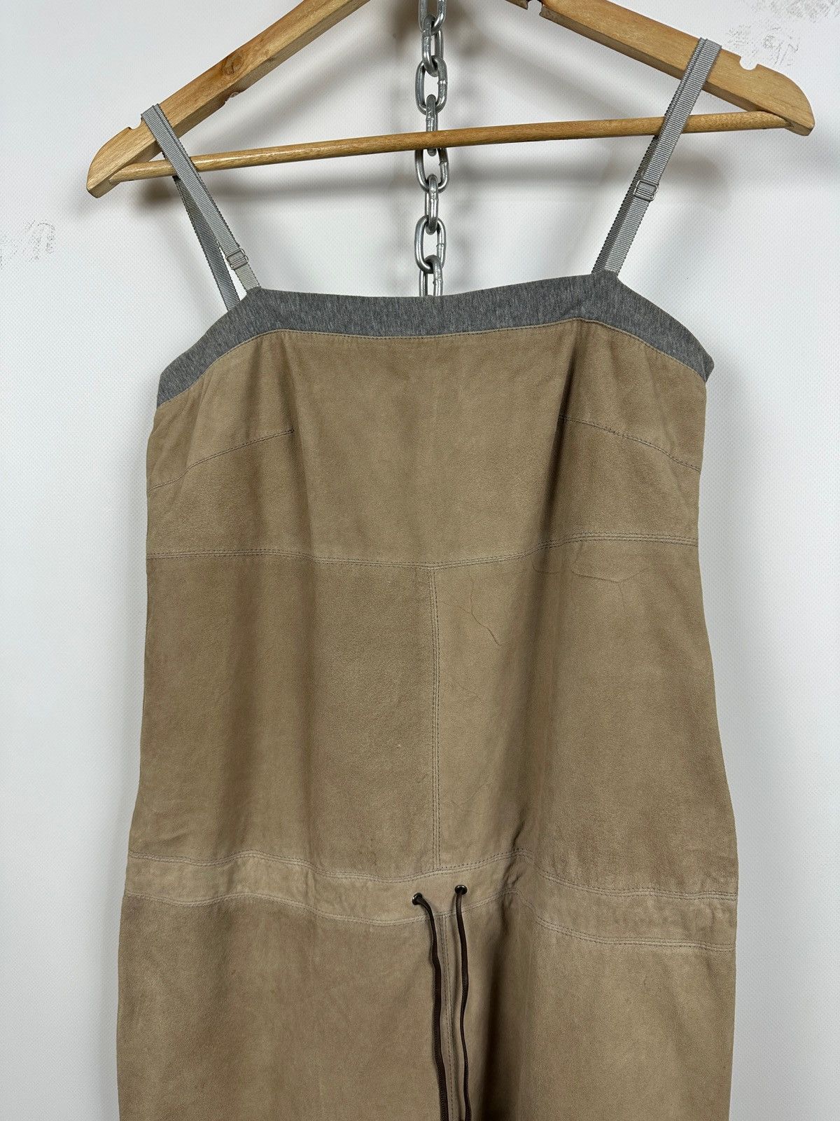 Brunello Cucinelli Vintage Brunello Cucinelli Suede Leather Strappy Midi Dress Size M / US 6-8 / IT 42-44 - 3 Thumbnail
