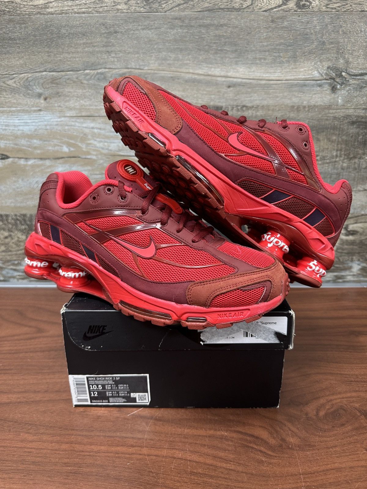 image of Nike Supreme X Shox Ride 2 Speed Shoes in Red, Men's (Size 10.5)