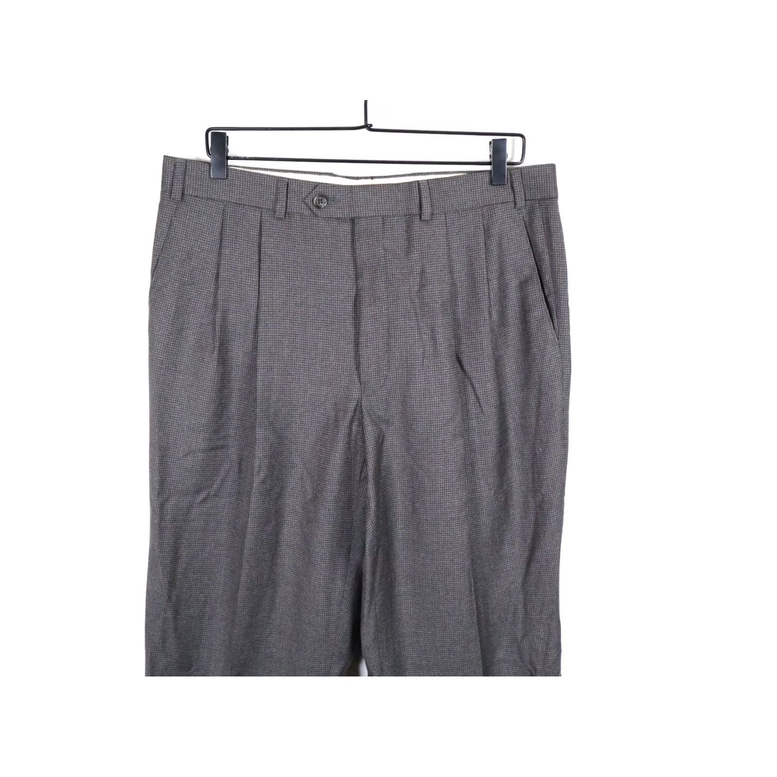 Ralph Lauren Lauren Ralph Lauren Wool Pleated Pants Men's 34 x 29 Gray Houndstooth Cuffed Size US 34 / EU 50 - 4 Thumbnail