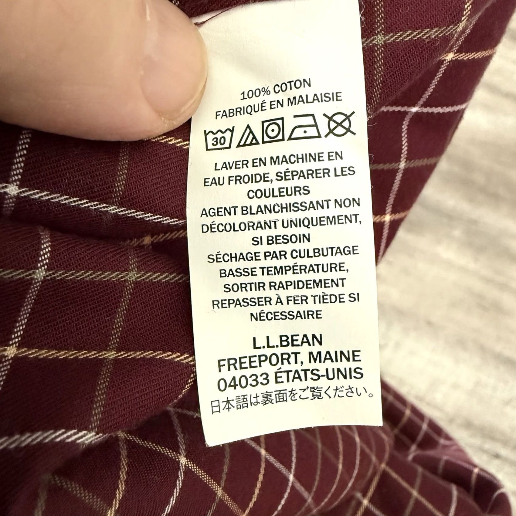 Vintage L.L. Bean Shirt Mens XL Wine Check Wrinkle Free Traditional Fit Button-Up Size US XL / EU 56 / 4 - 4 Thumbnail