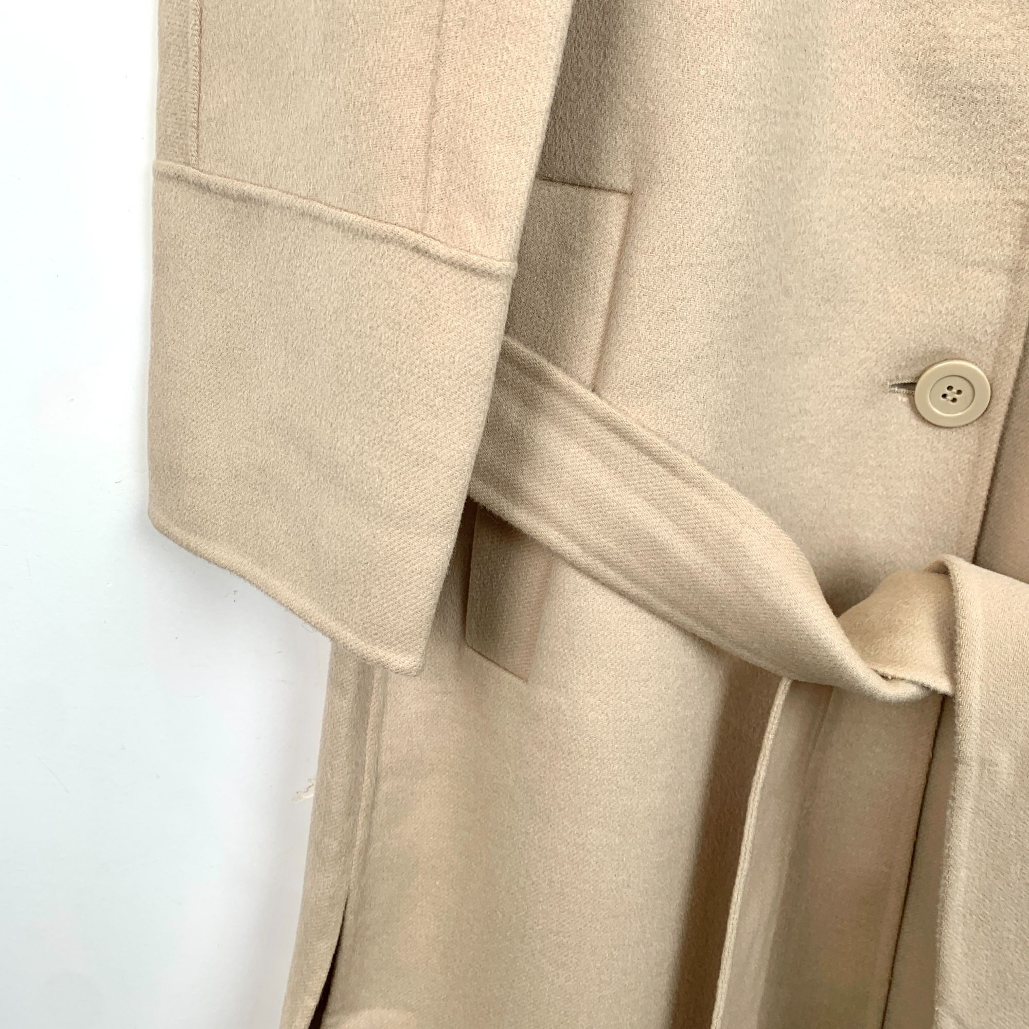 Max Mara Max Mara Studio Beige Wool Blend Long Coat With Belted Size XXS / US 00 / IT 34 - 4 Thumbnail