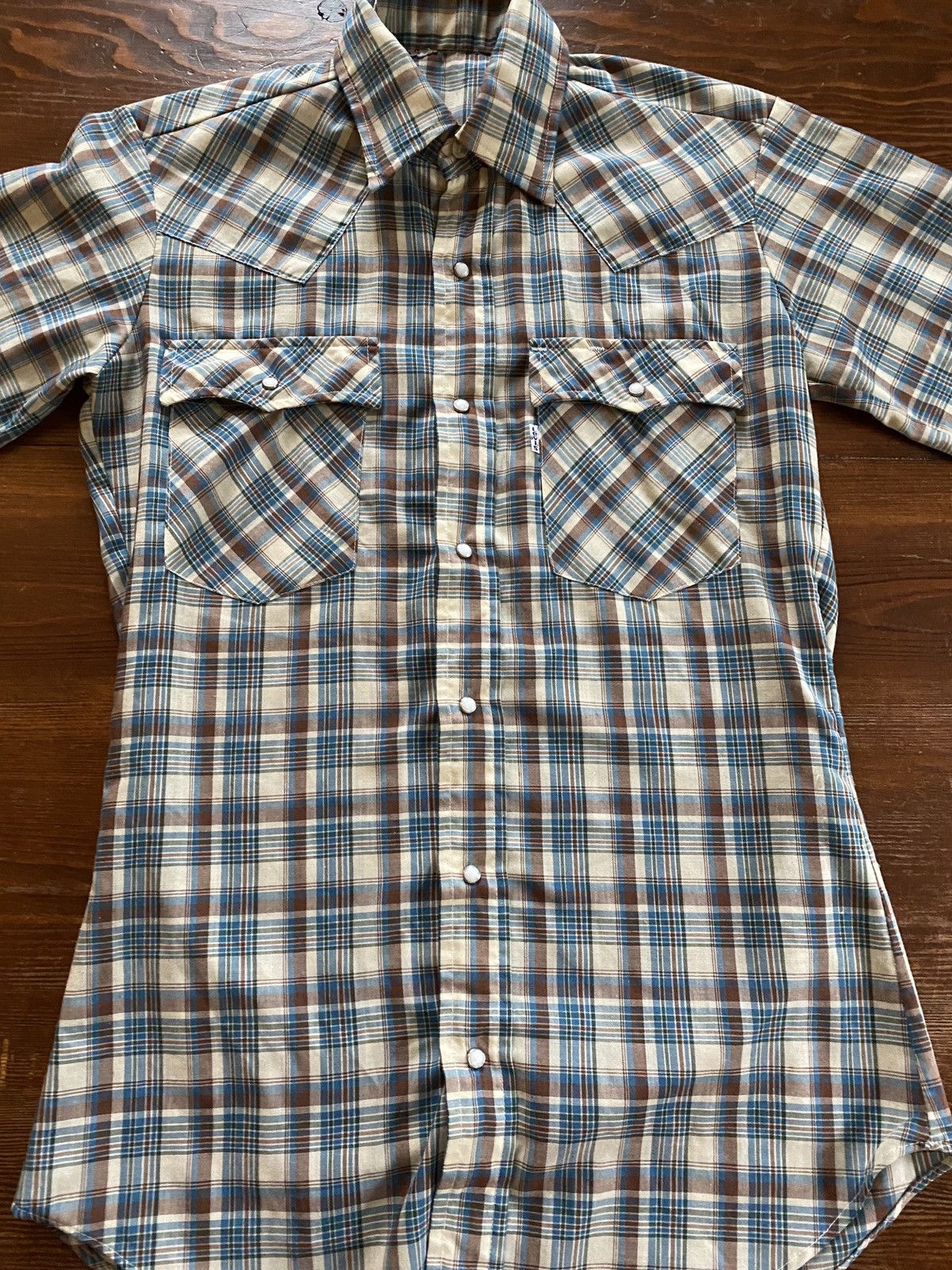 Levi's Vintage 70’s Levi’s White Tab Pearl Snap Plaid Button Up Size US S / EU 44-46 / 1 - 3 Thumbnail