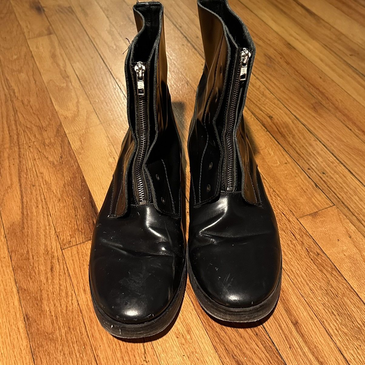 Designer × Tim Hamilton TIM HAMILTON Black Patent Leather Boots Size US 11.5 / EU 44-45 - 12 Thumbnail