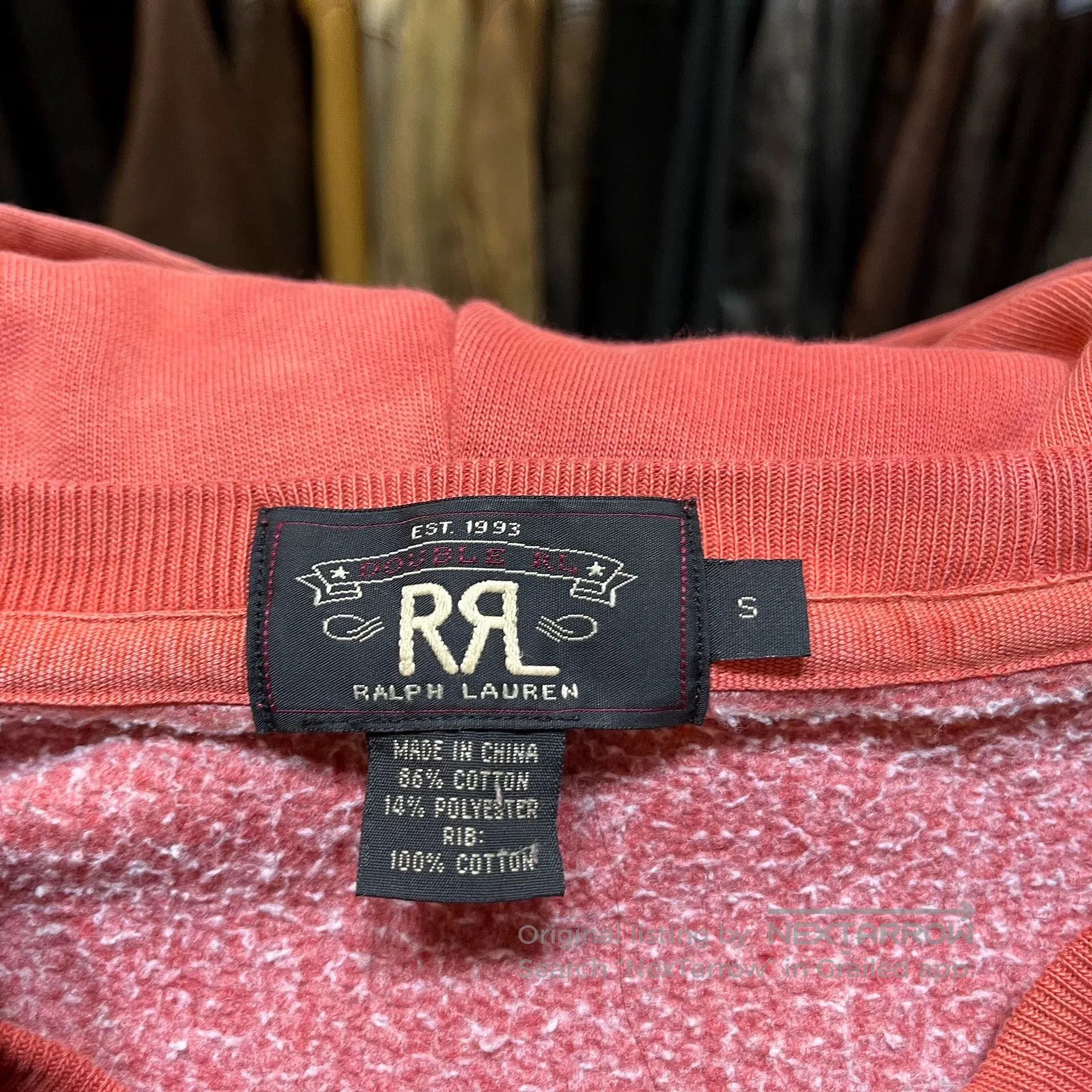 RRL Ralph Lauren vintage rrl washed hoodie with cavalry print. Size US S / EU 44-46 / 1 - 3 Thumbnail