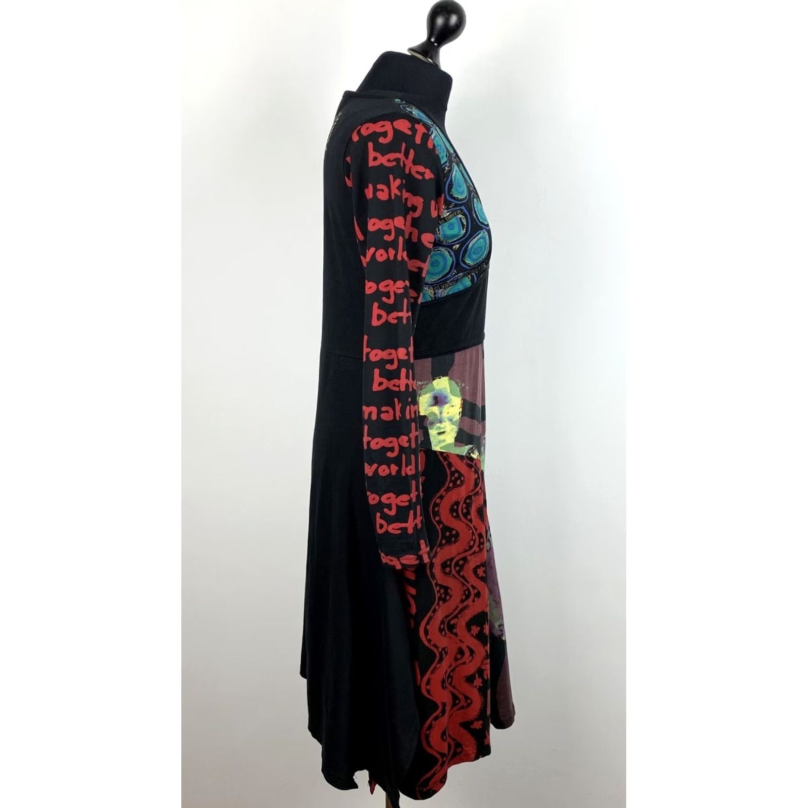 Desigual Desigual Dress L Womens Midi A-Line Multicoloured 96V2805 Size L / US 10 / IT 46 - 2 Thumbnail