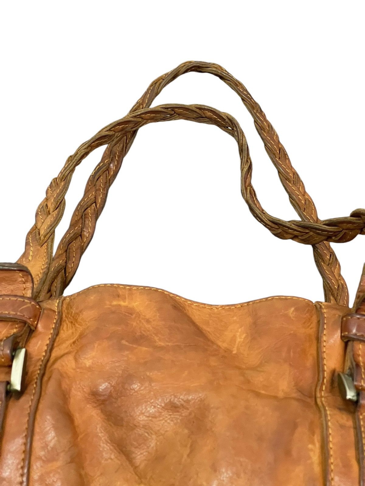 Genuine Leather Full Leather Patina Unknown Japan Tote Shoulder Bag 4🟩 Size ONE SIZE - 12 Thumbnail