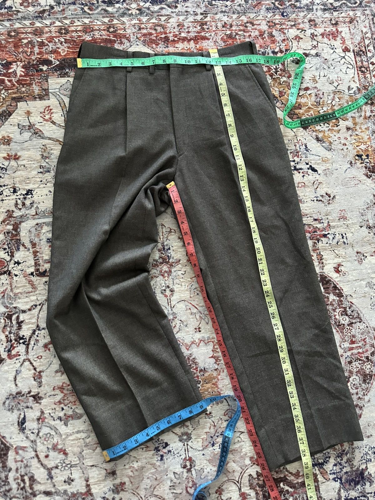 Japanese Brand Vintage Bellumore Wool Alpaca Pleated Trousers Grey Size US 33 - 10 Thumbnail