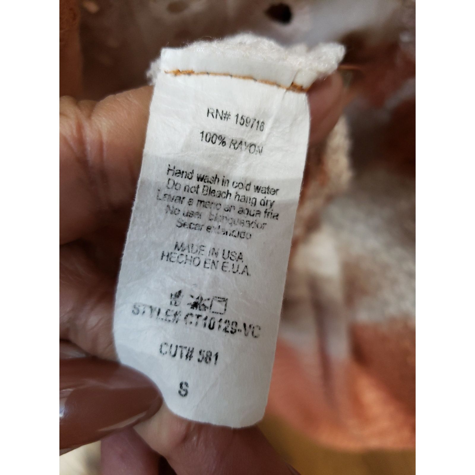 The Unbranded Brand Chrysanthemum Top Women Small Peach Waffle Knit Eyelet Size S / US 4 / IT 40 - 10 Thumbnail