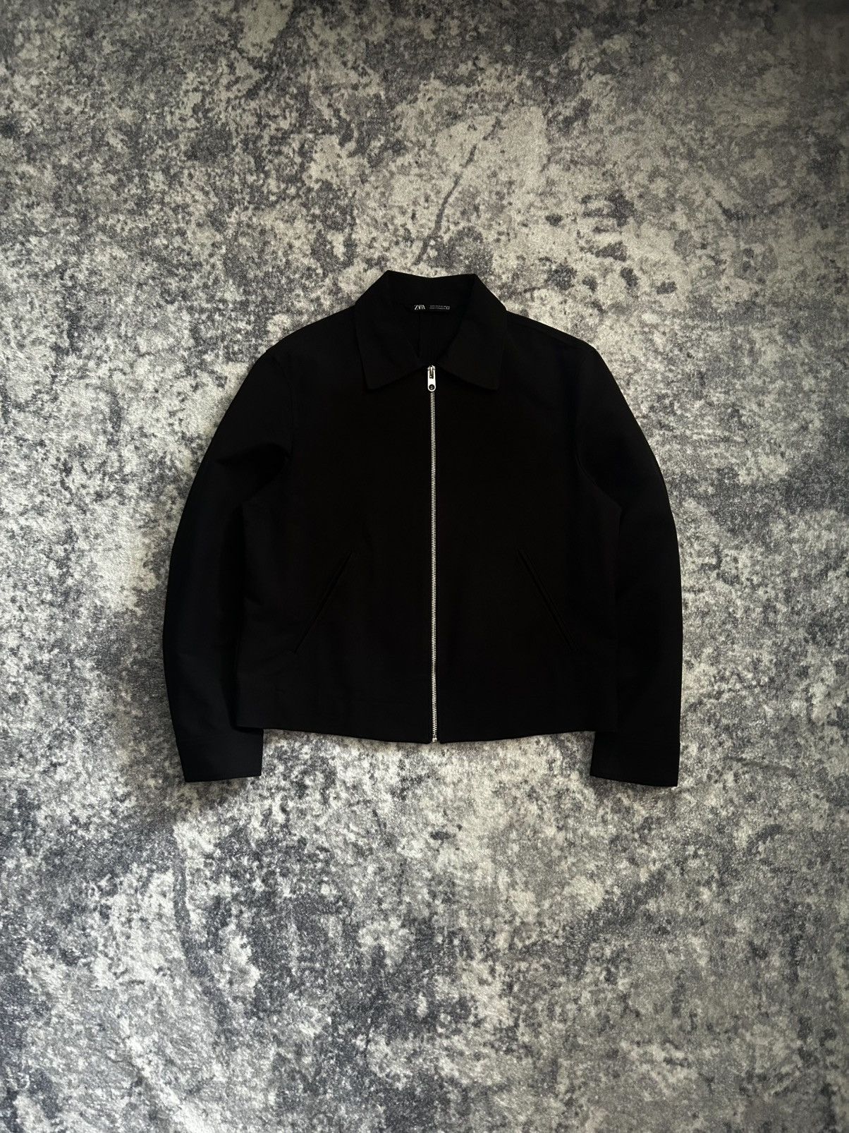 Zara Zara Origins Double Faced Cropped Wool Zip Jacket | Grailed