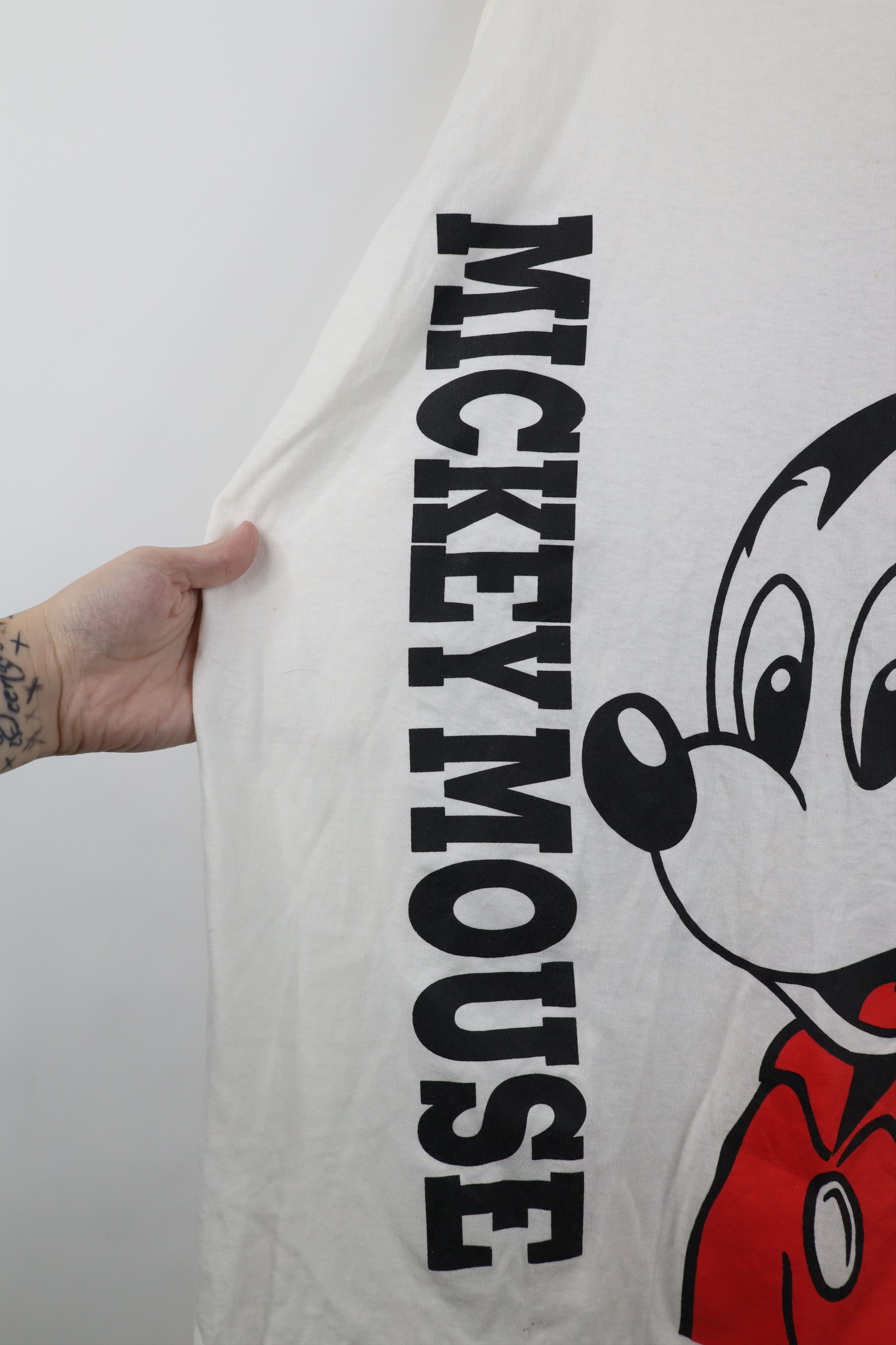 Disney Vintage 90s Disney Big Logo Mickey Mouse T-Shirt White USA Size US XXL / EU 58 / 5 - 5 Thumbnail